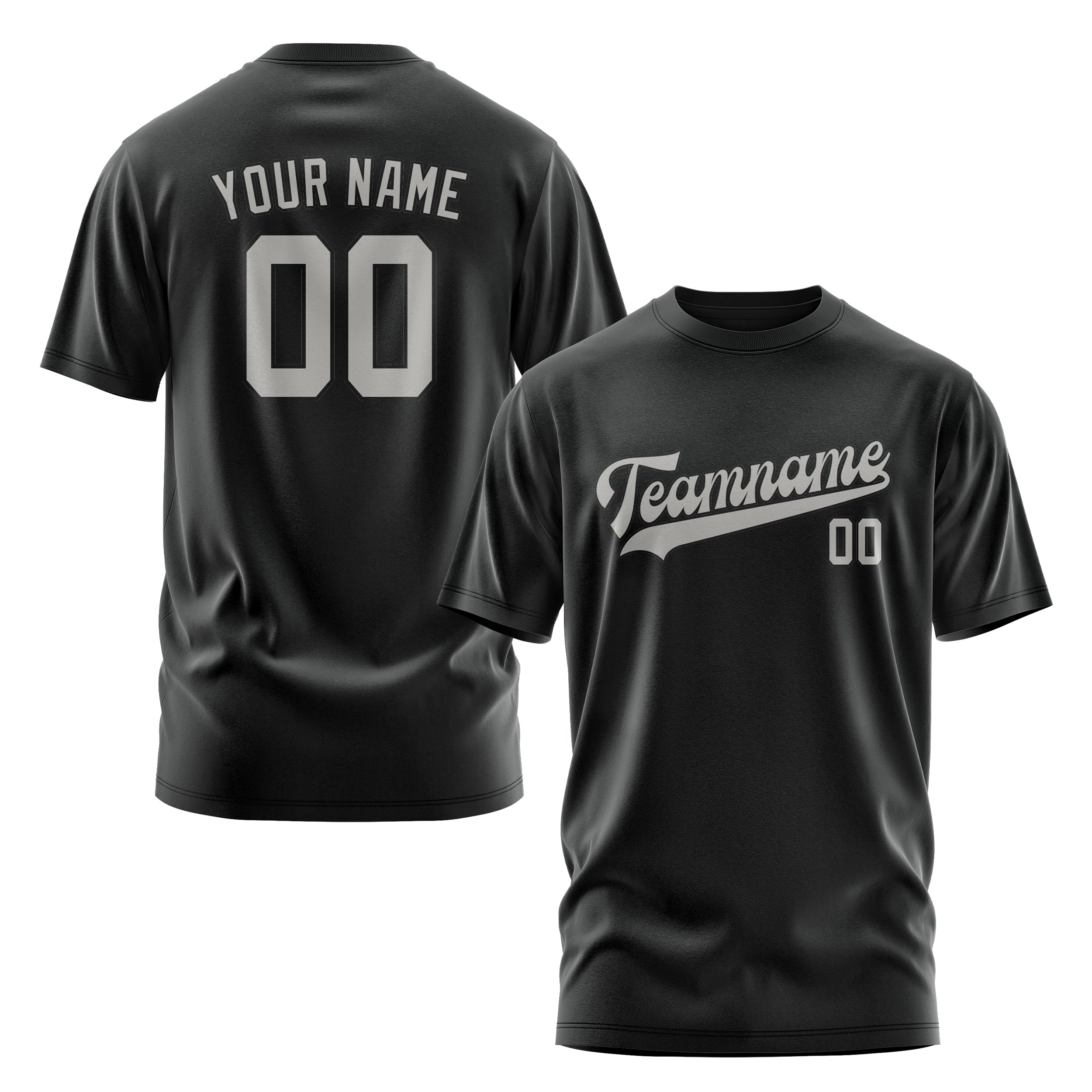 Custom Black Gray T-Shirt