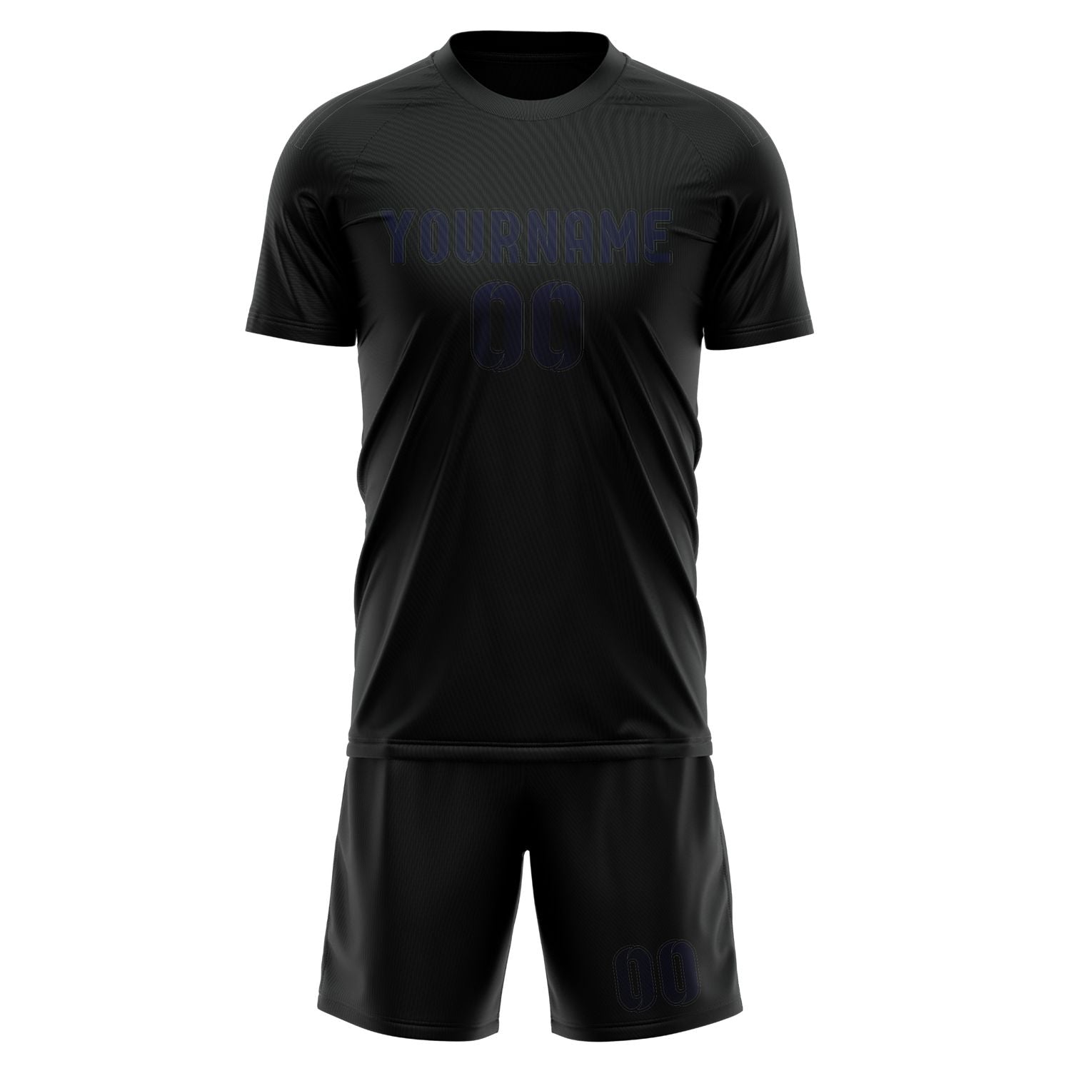 Custom Black Navy Soccer Set