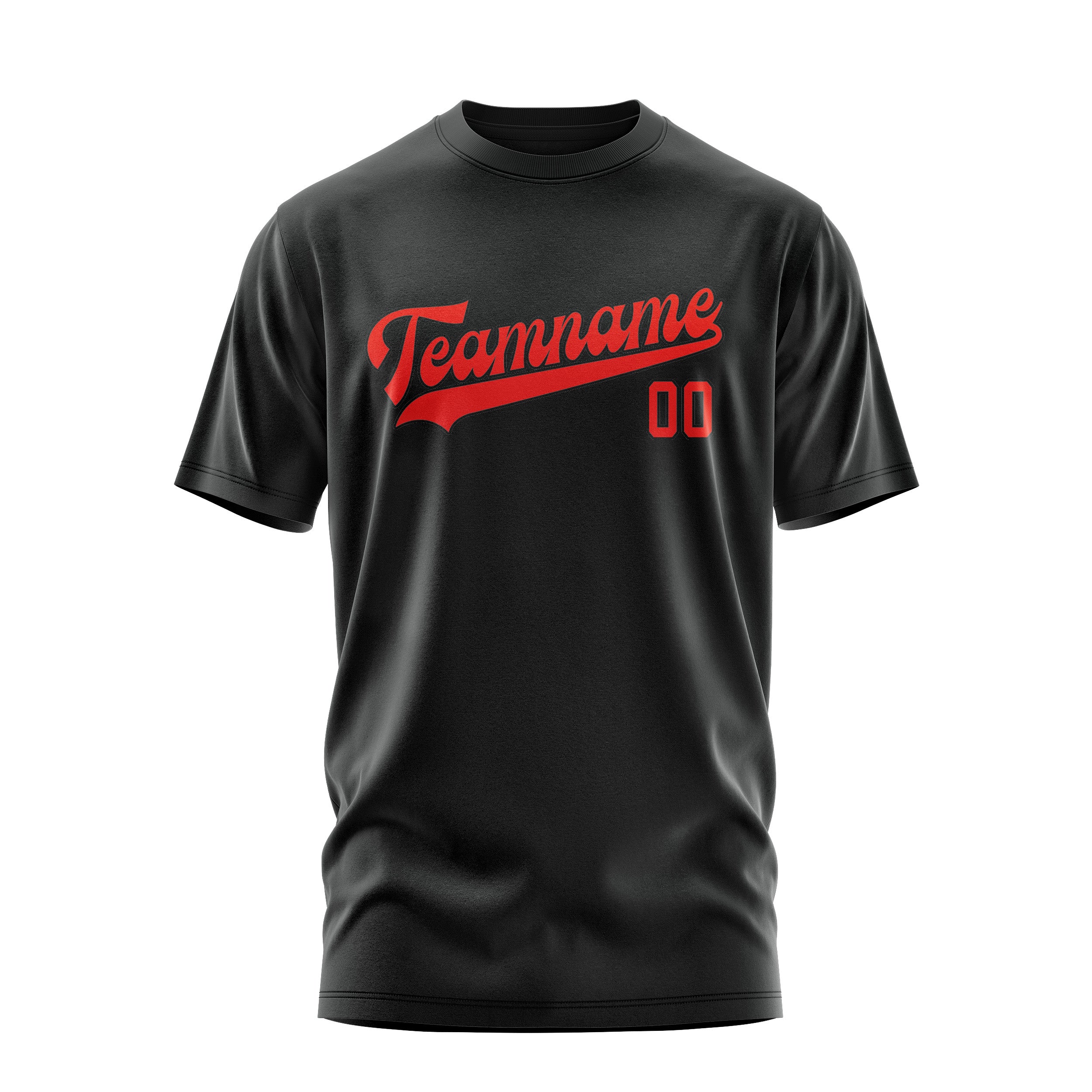 Custom Black Orange Red T-Shirt