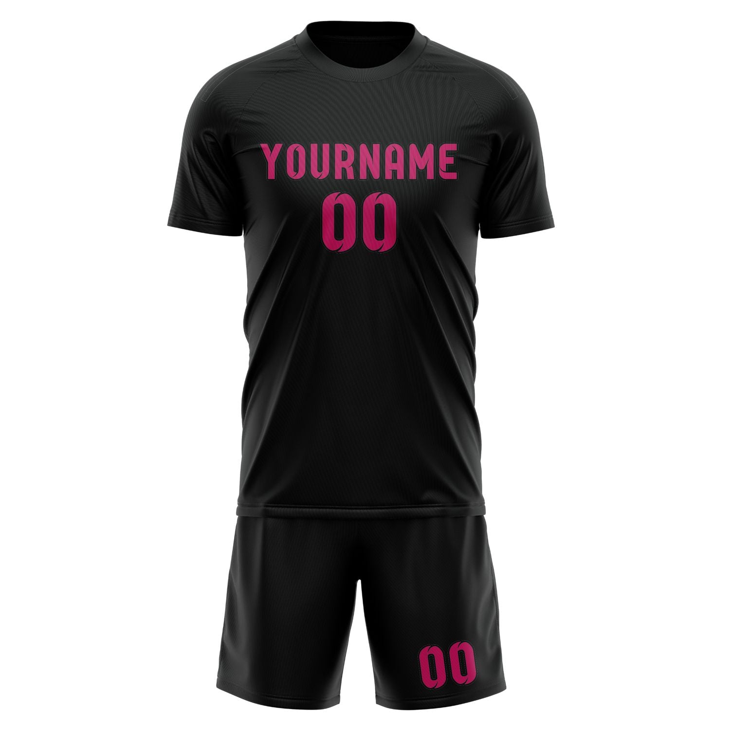 Custom Black Pink Soccer Set