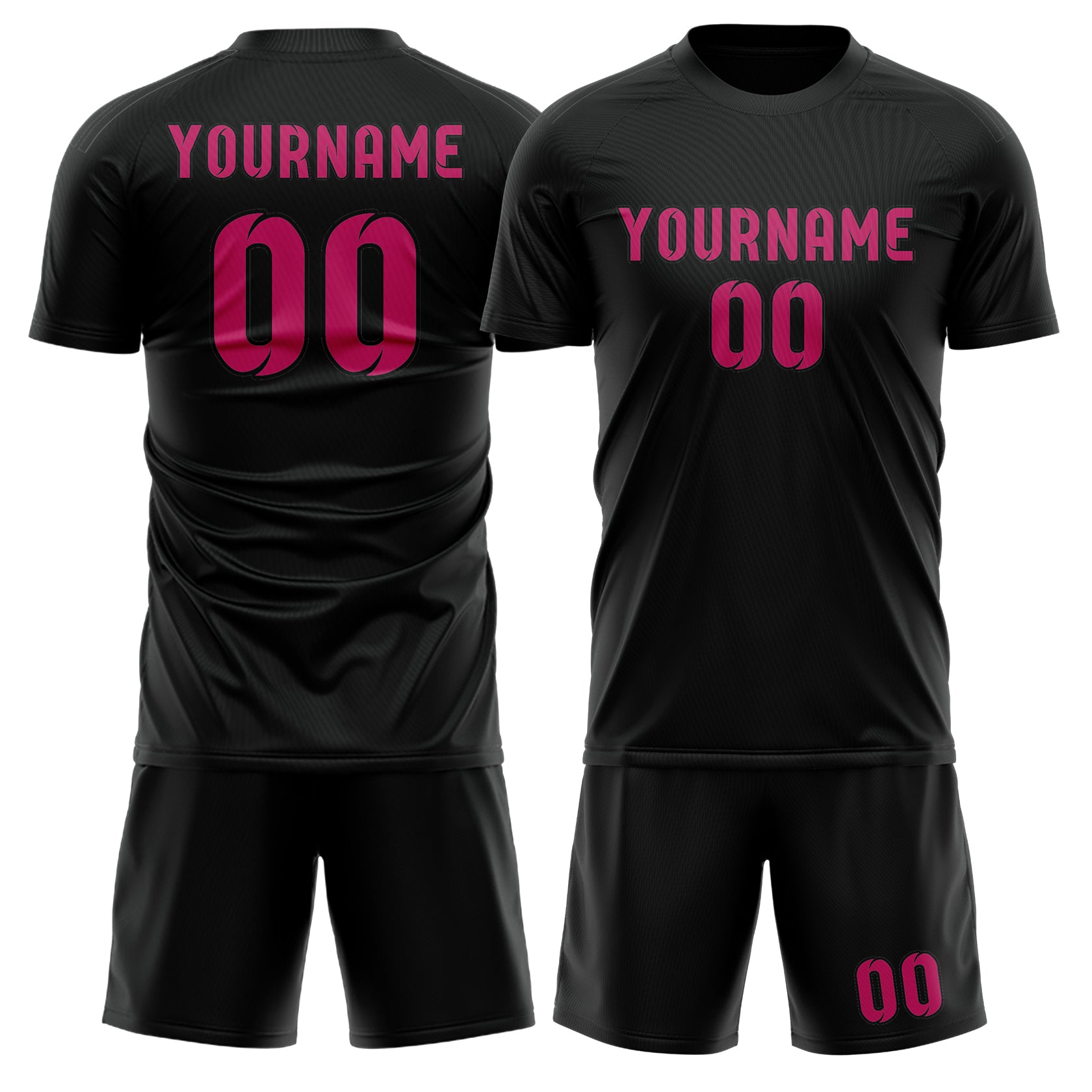 Custom Black Pink Soccer Set