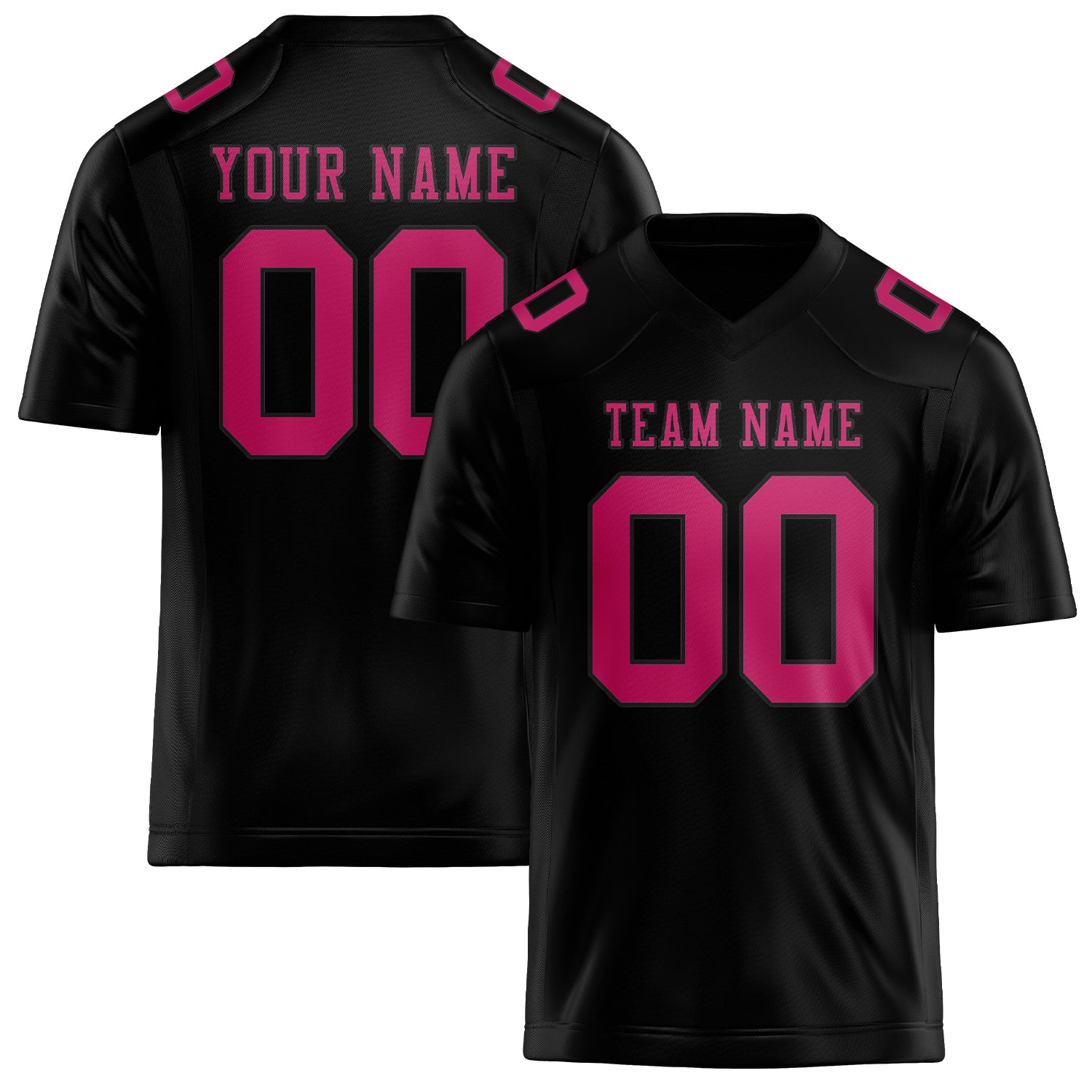 Custom Black Pink Football Jersey