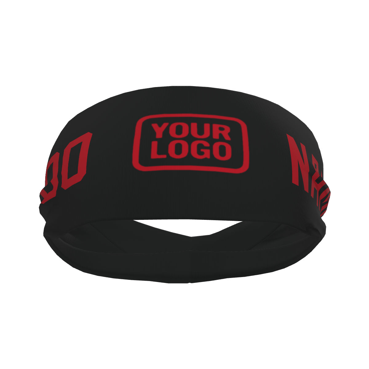 Custom Black Red Sports headband