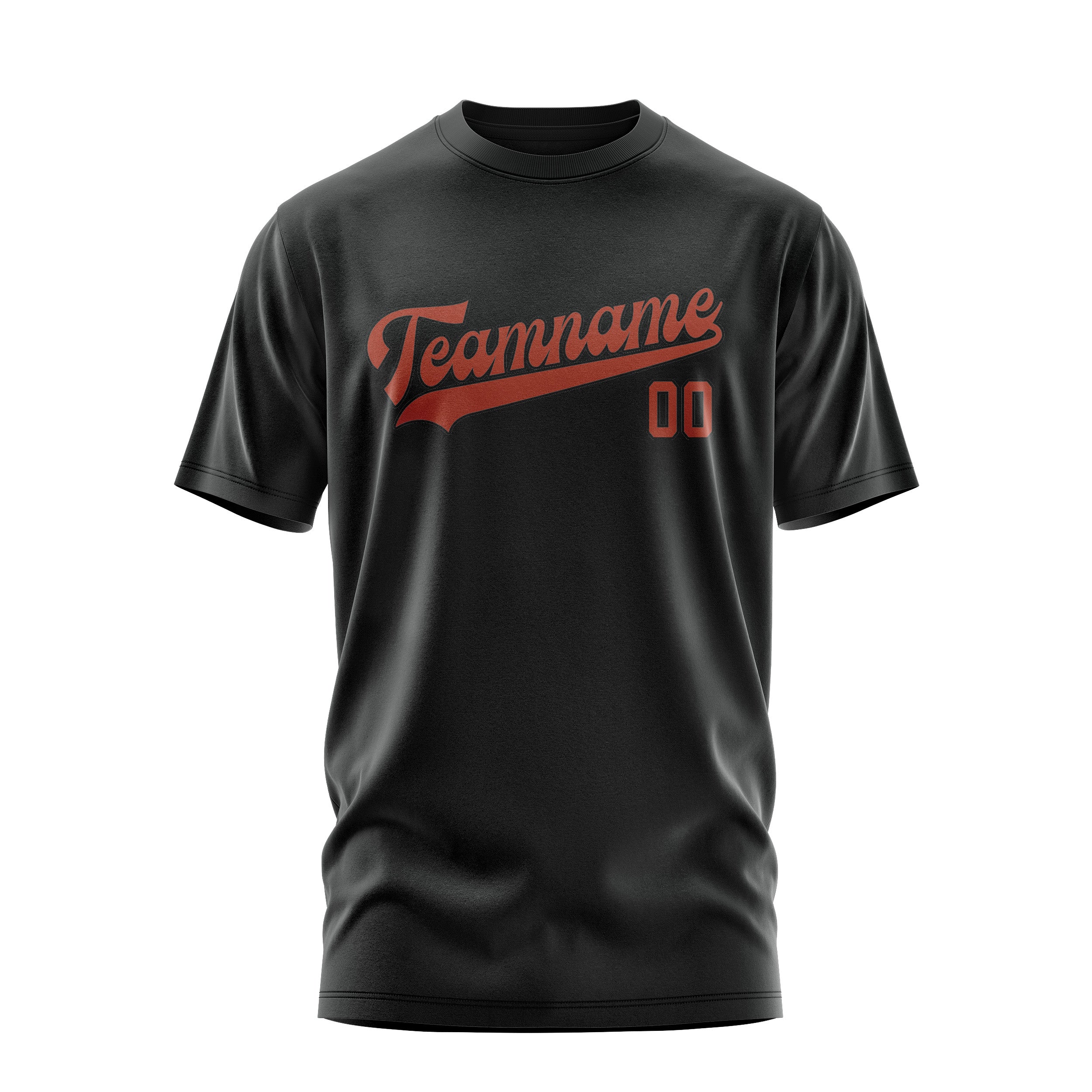 Custom Black Coral Red T-Shirt