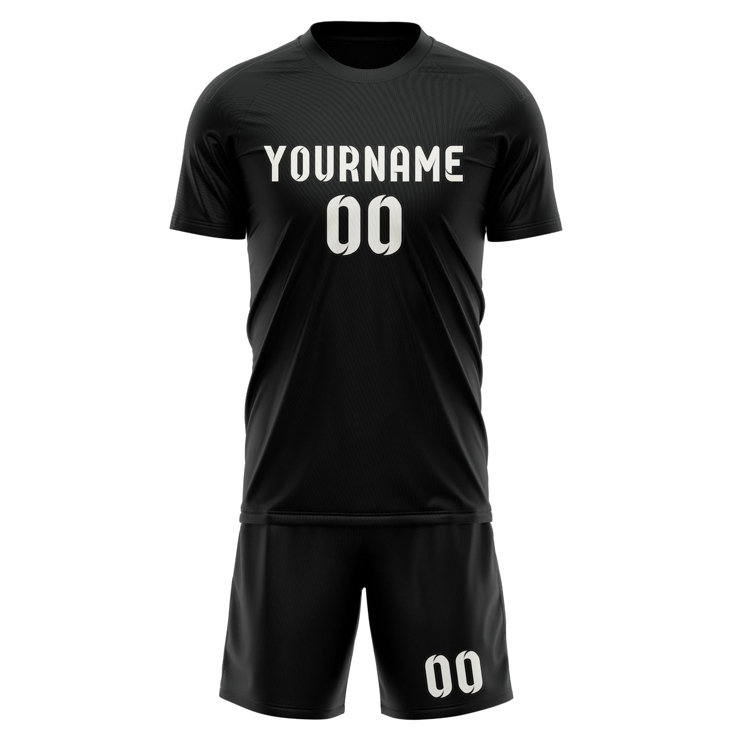 Custom Black White Soccer Set
