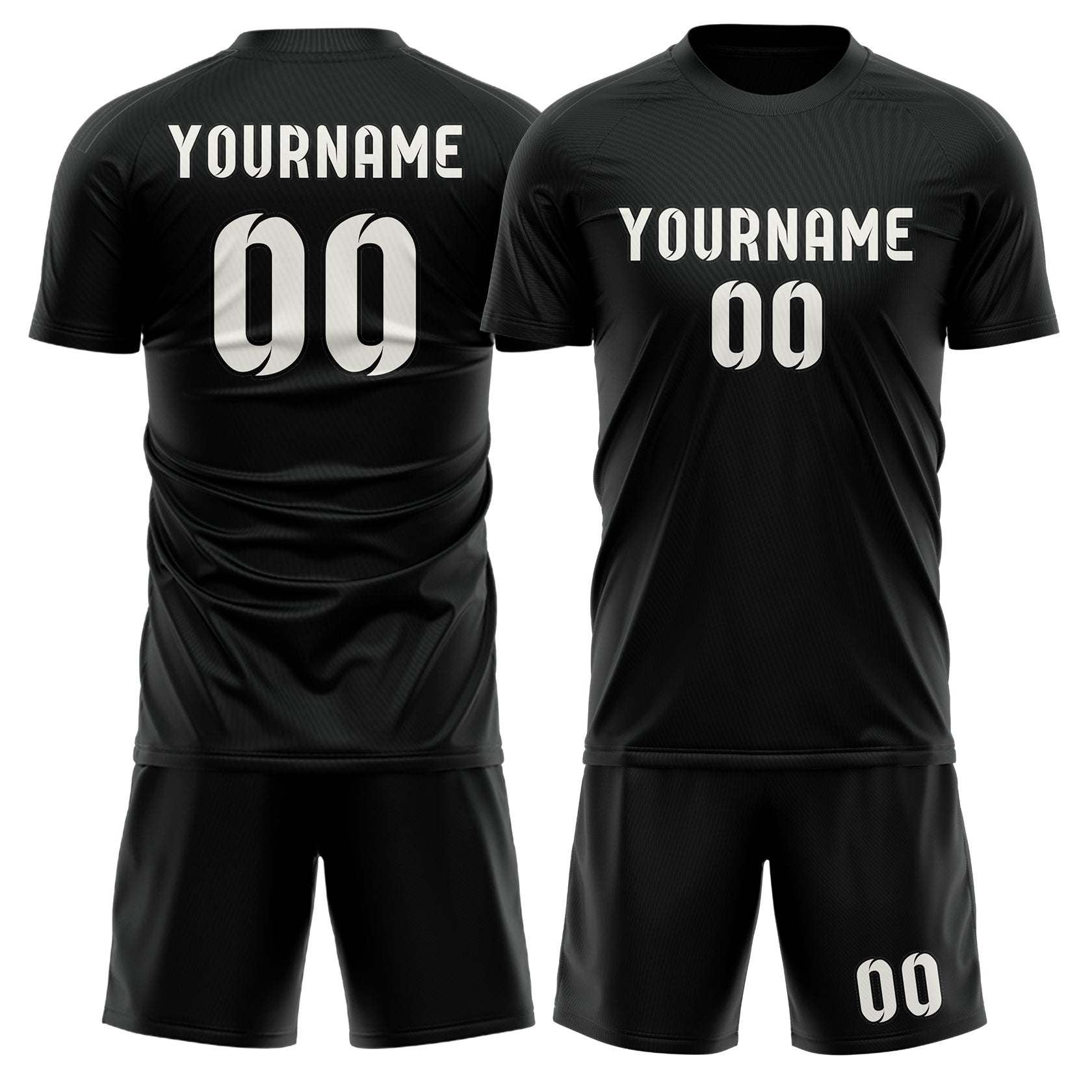 Custom Black White Soccer Set