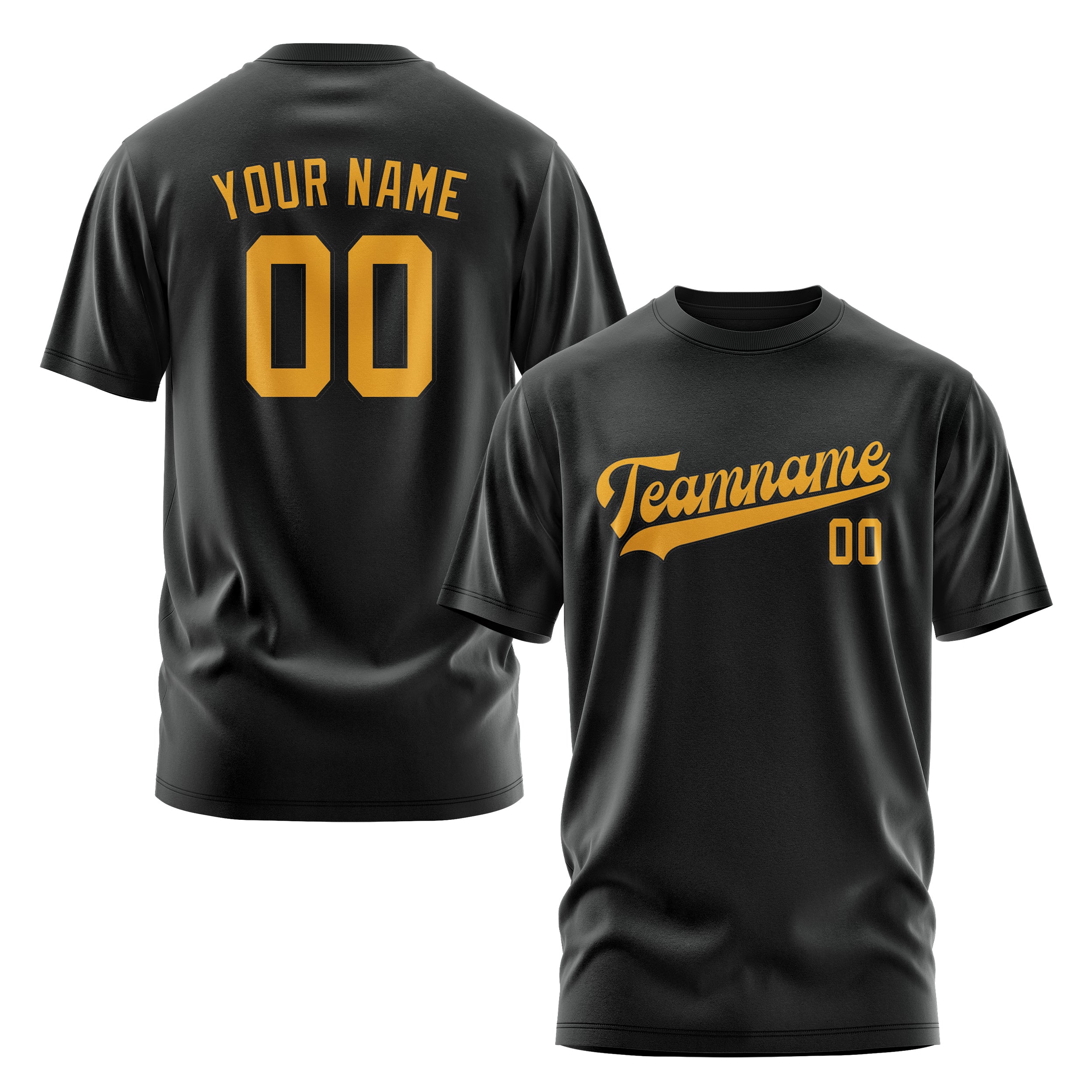 Custom Black Yellow T-Shirt