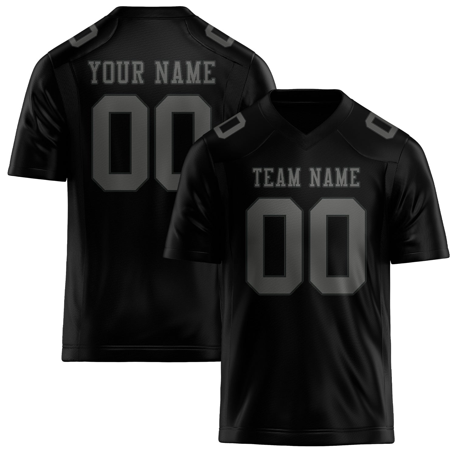 Custom Black Dark Grey Football Jersey