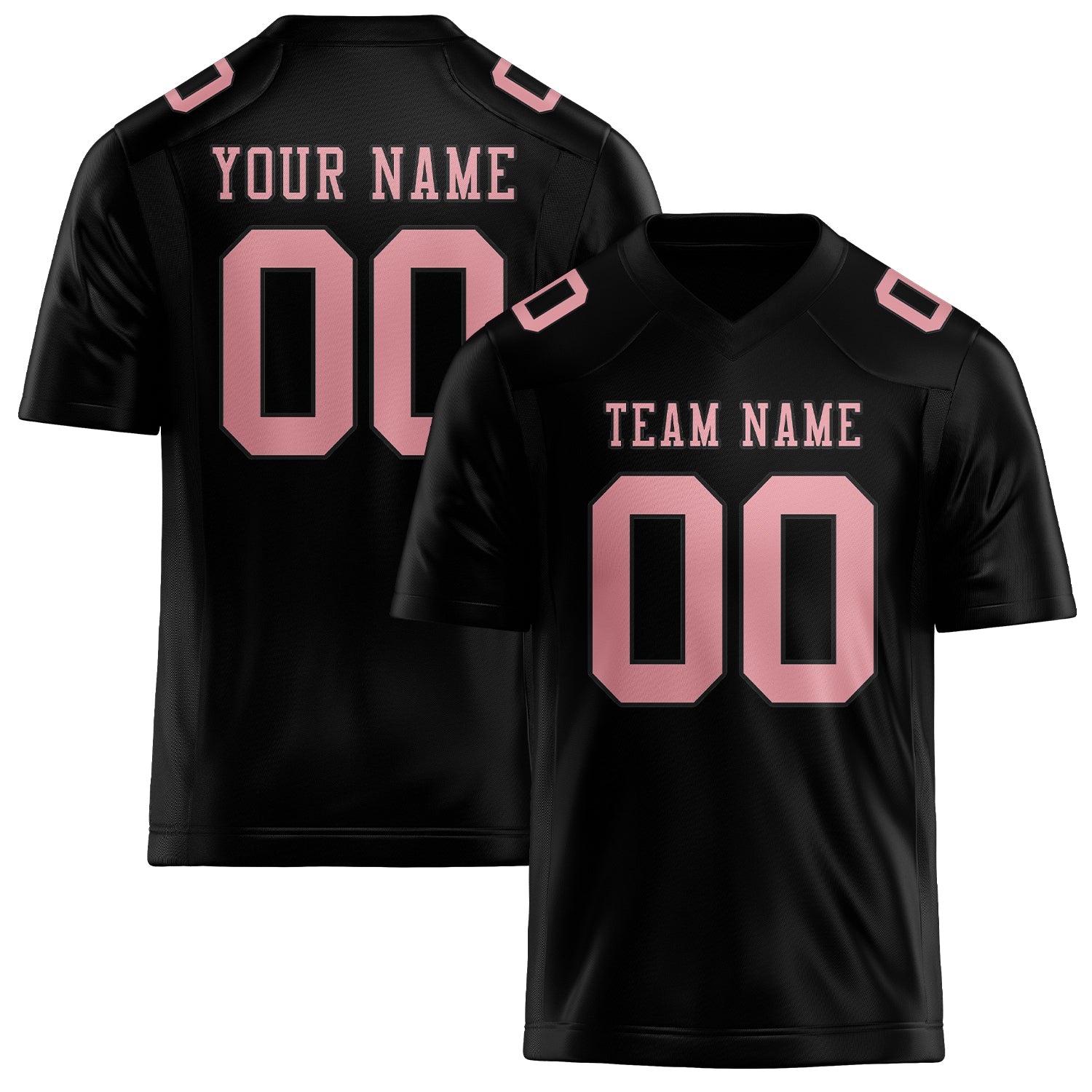 Custom Black Light Pink Football Jersey