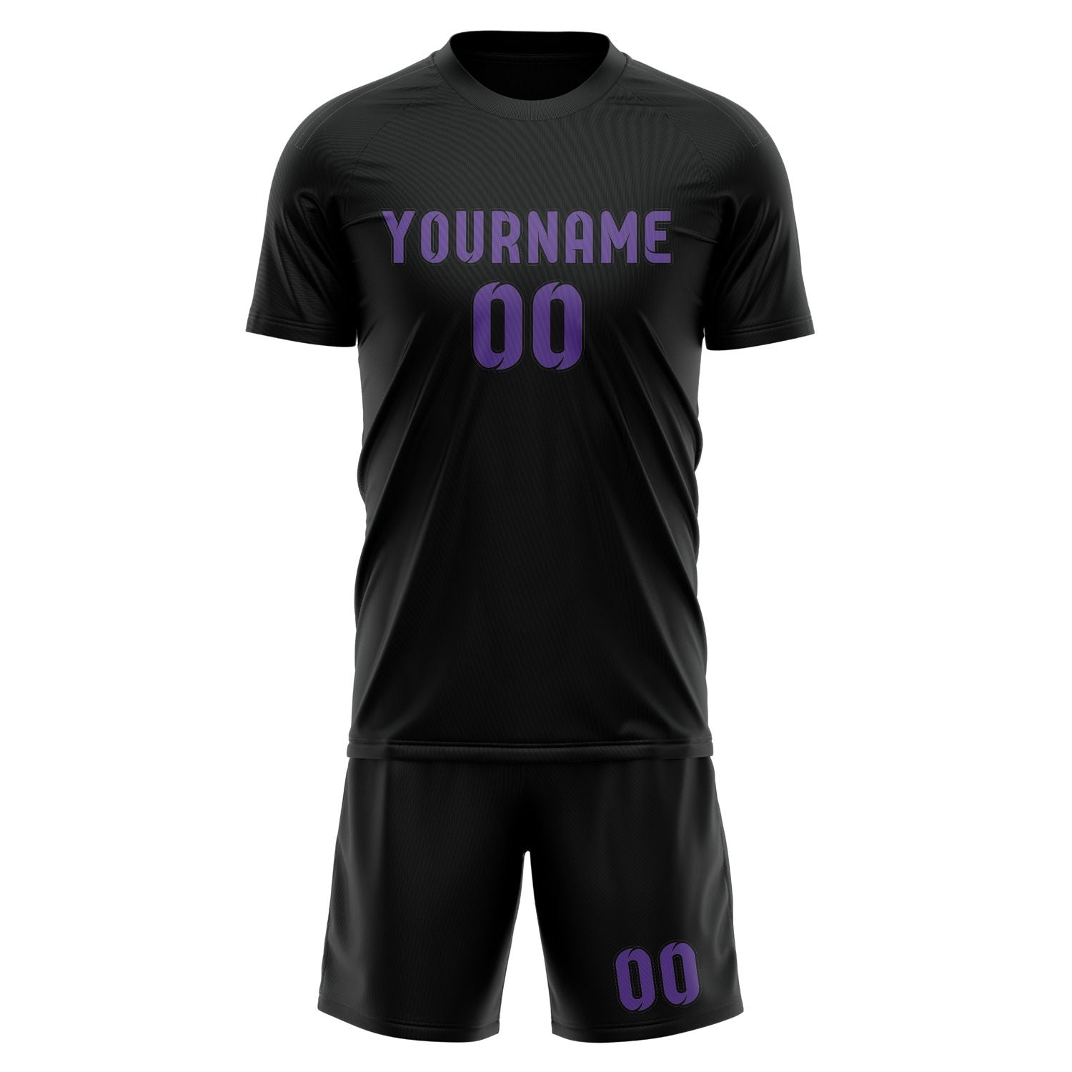 Custom Black Light Purple Soccer Set