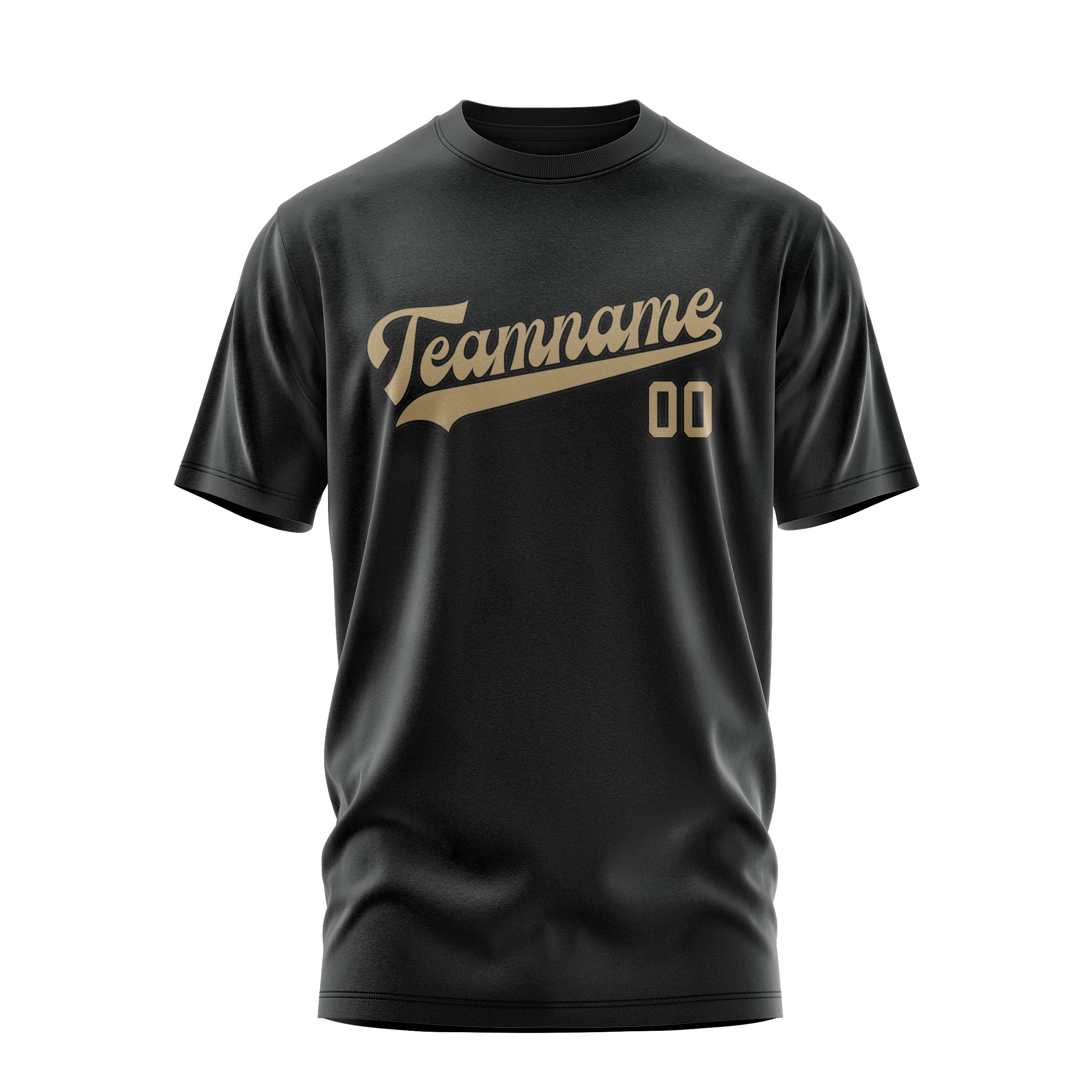 Custom Black Light Khaki T-Shirt
