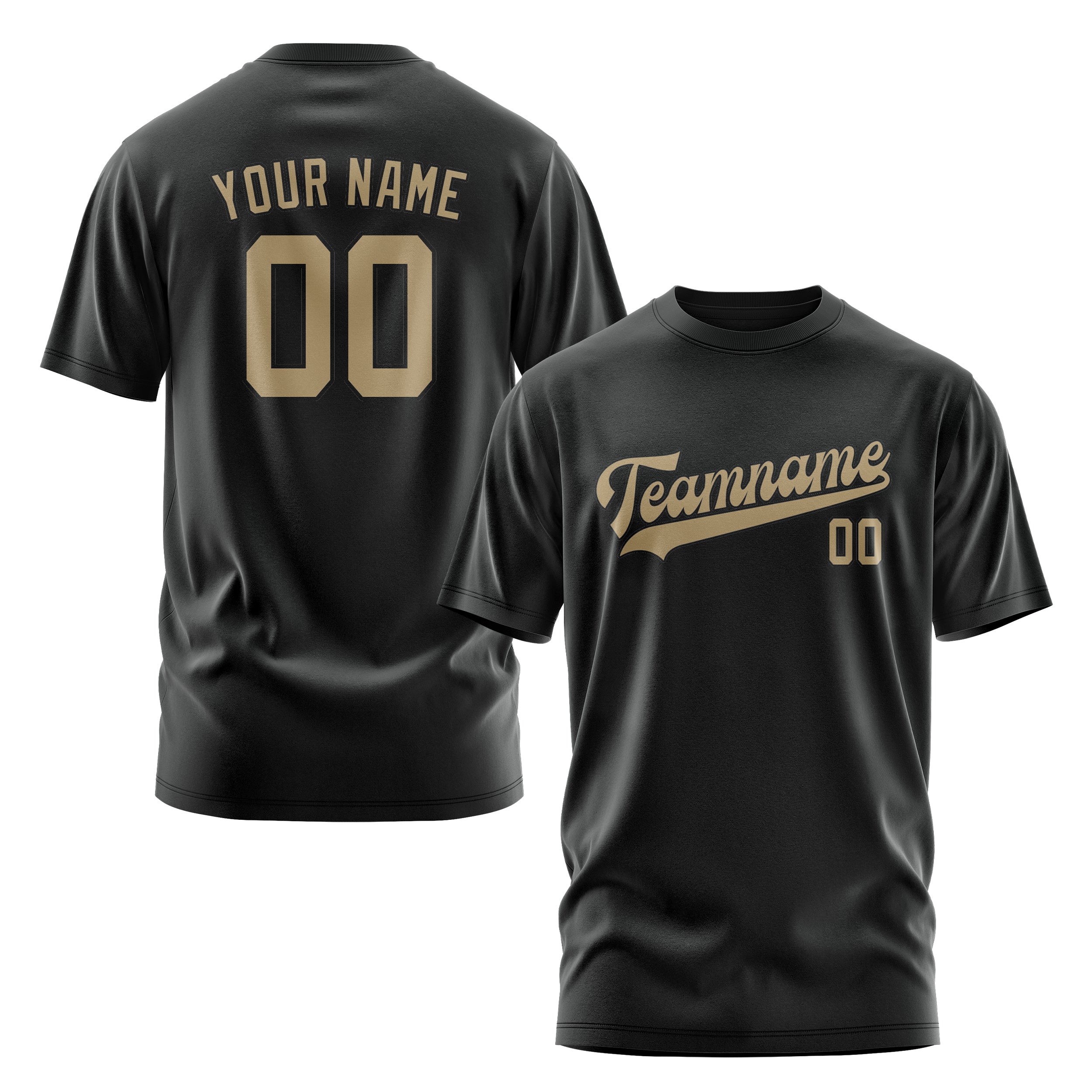 Custom Black Light Khaki T-Shirt