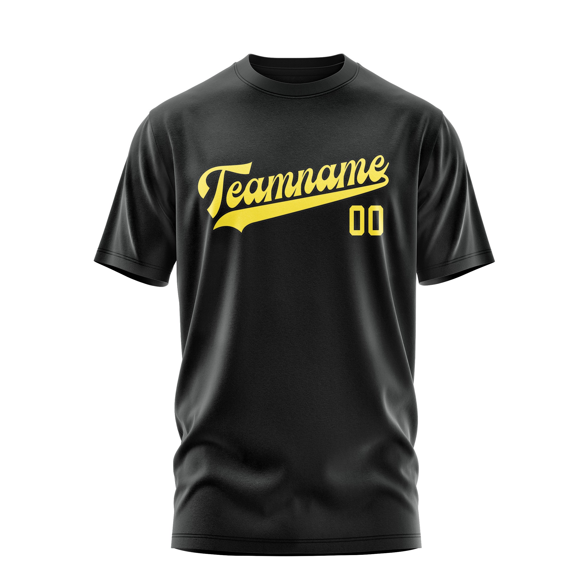 Custom Black Light Yellow T-Shirt