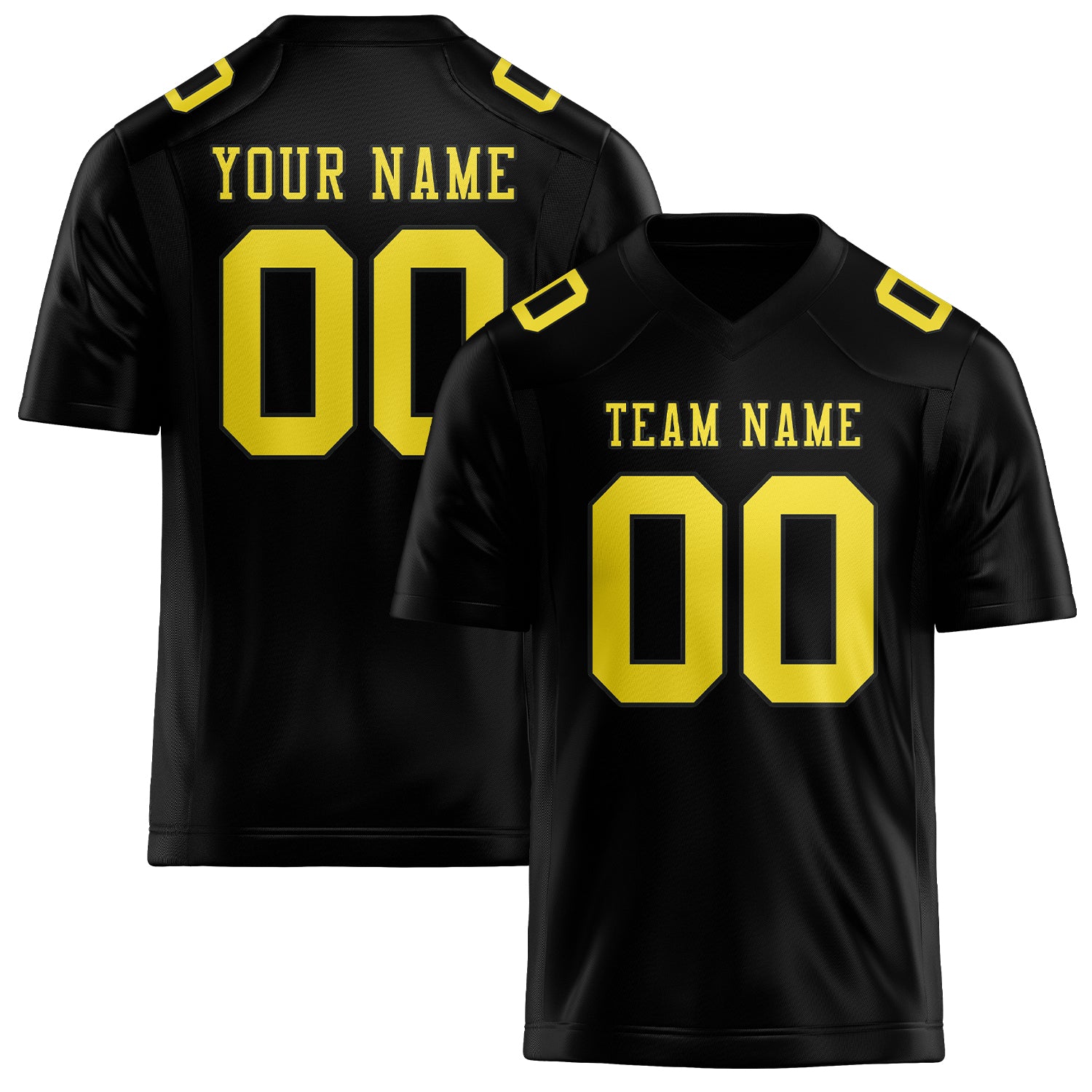 Custom Black Light Yellow Football Jersey