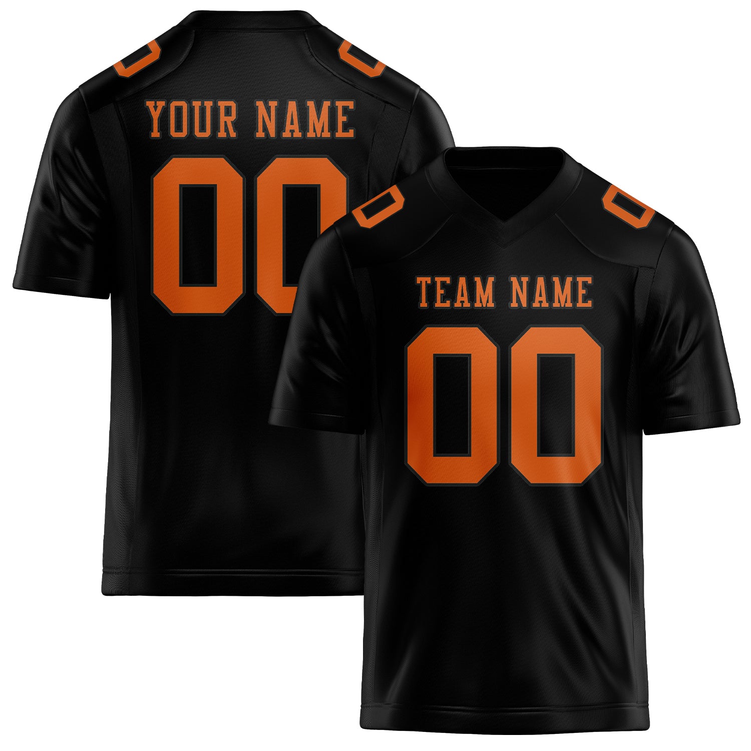 Custom Black Orange Football Jersey