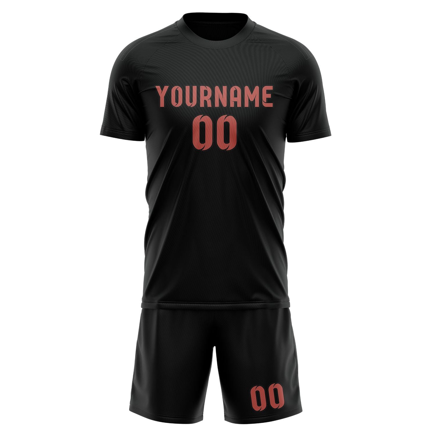 Custom Black Copper Rose Soccer Set