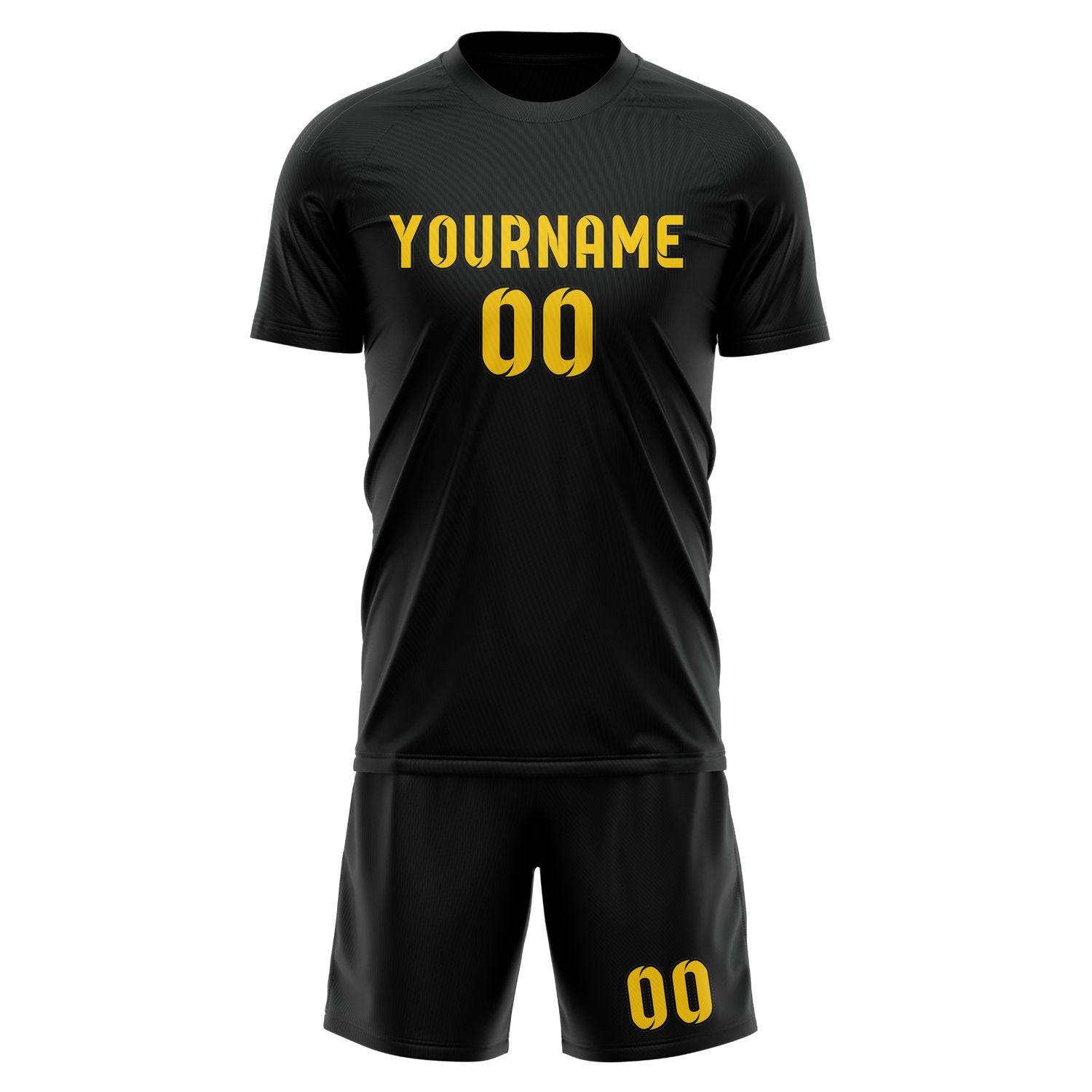 Custom Black Gold Soccer Set