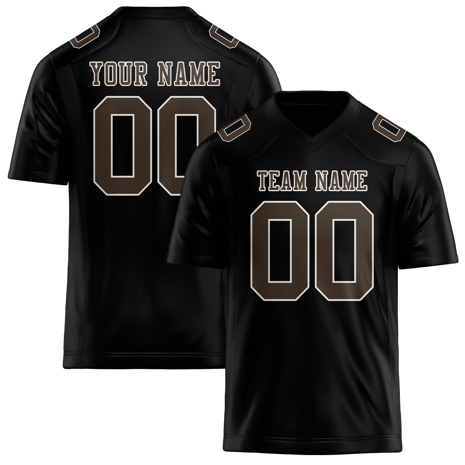 Custom Black Brown Football Jersey