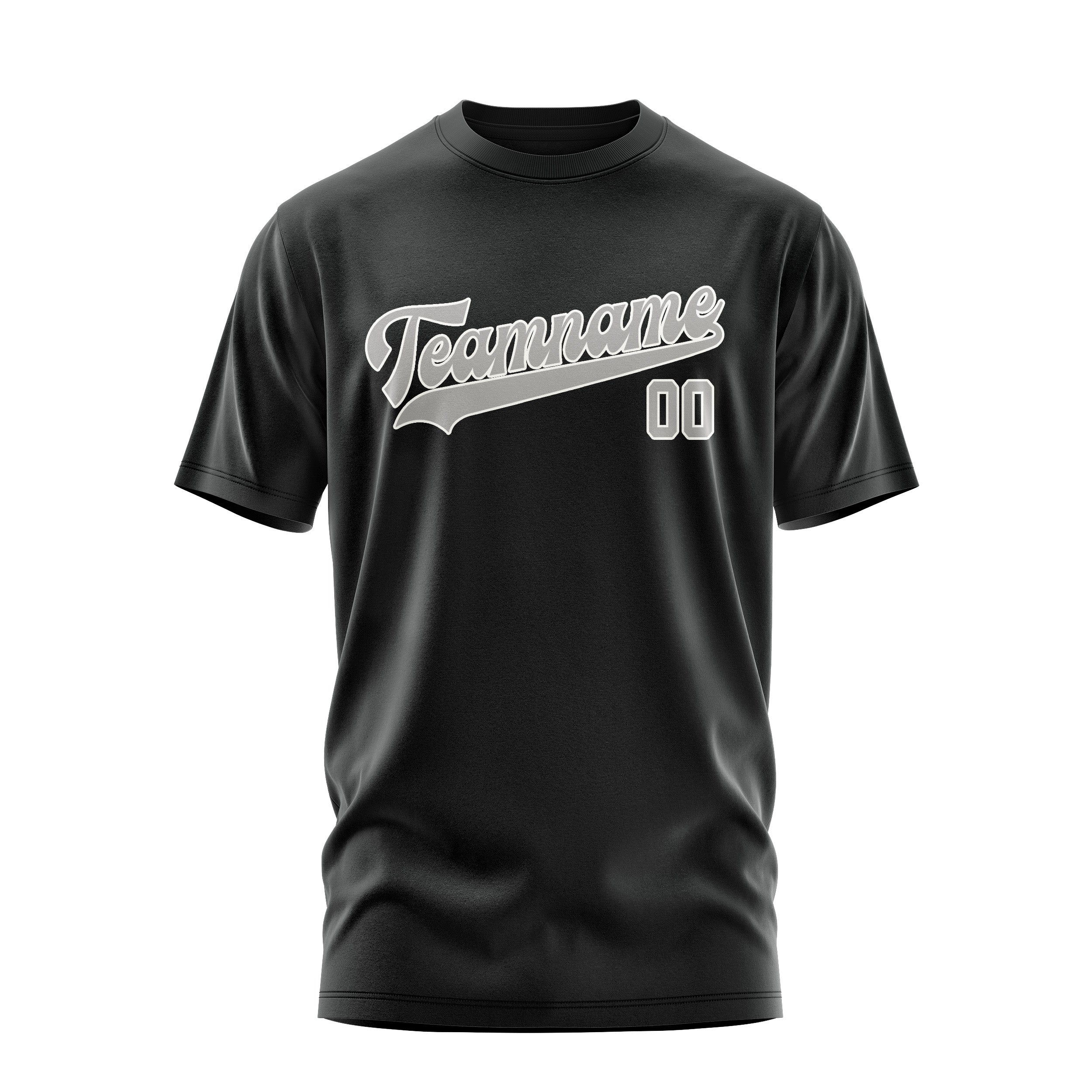 Custom Black Gray T-Shirt
