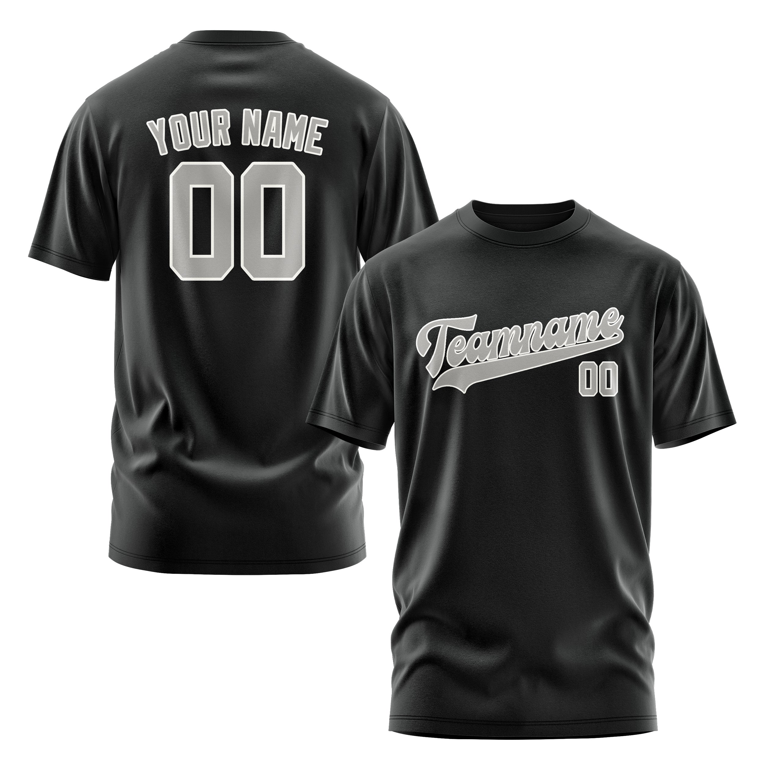 Custom Black Gray T-Shirt