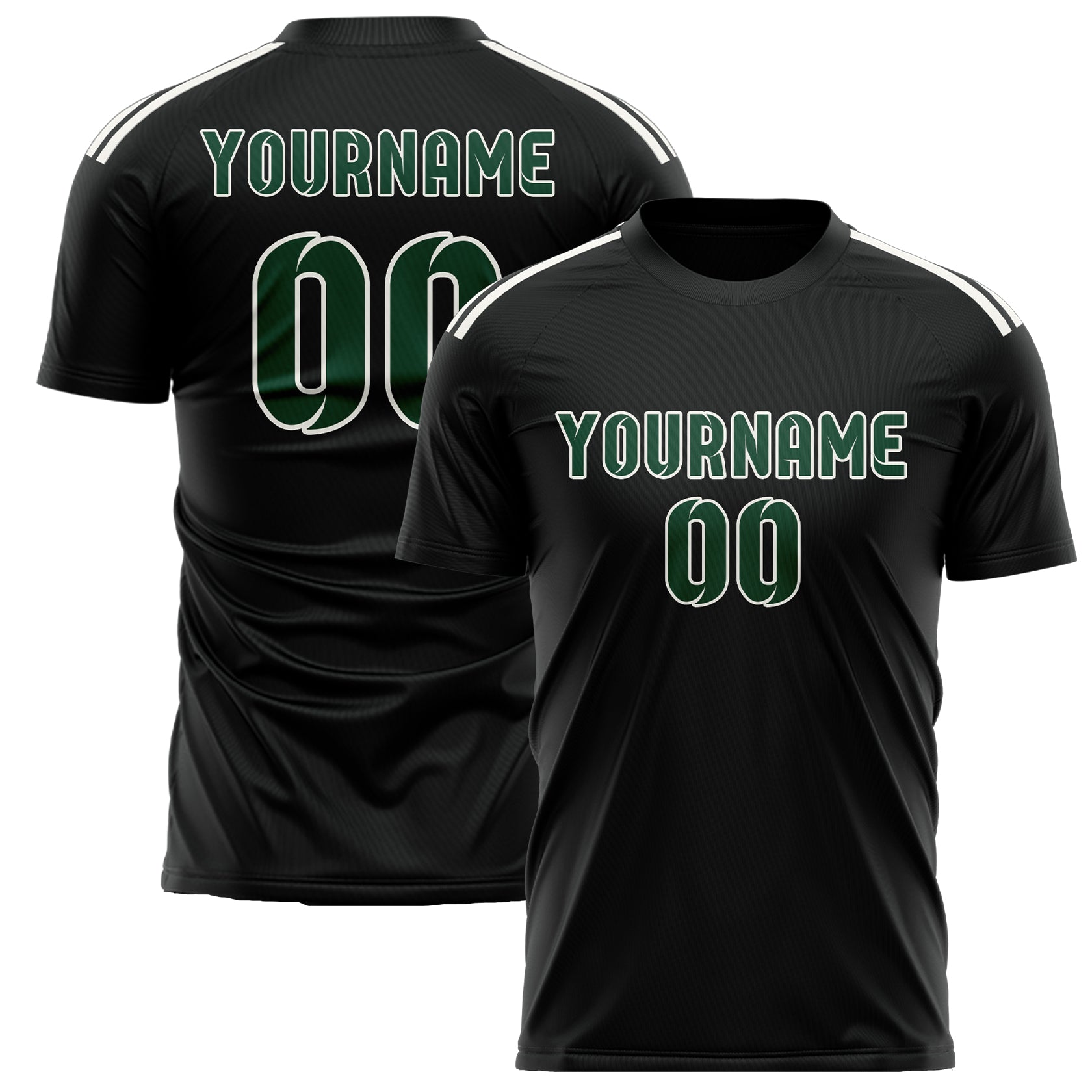 Custom Black Green Soccer Jersey