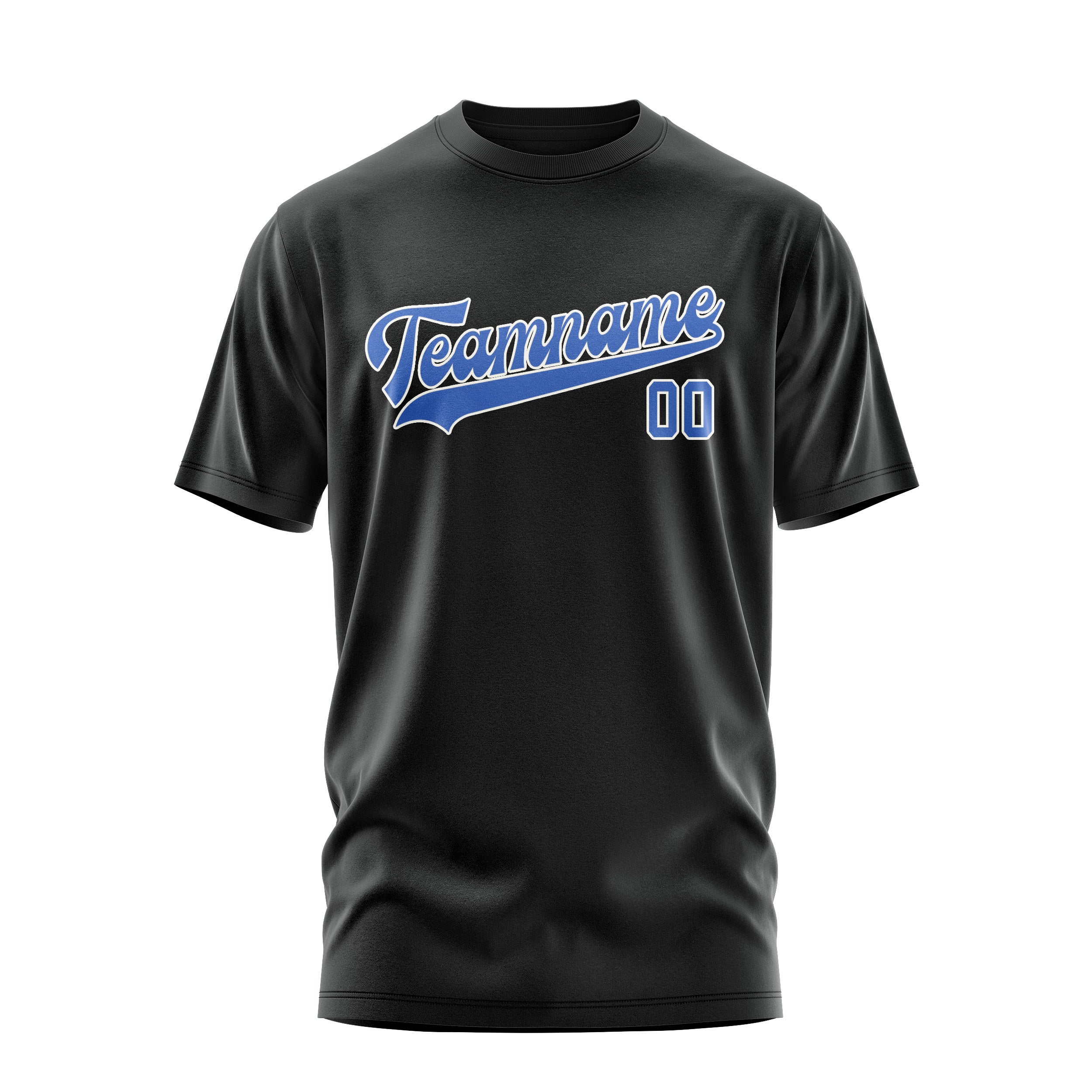 Custom Black Sky Blue T-Shirt