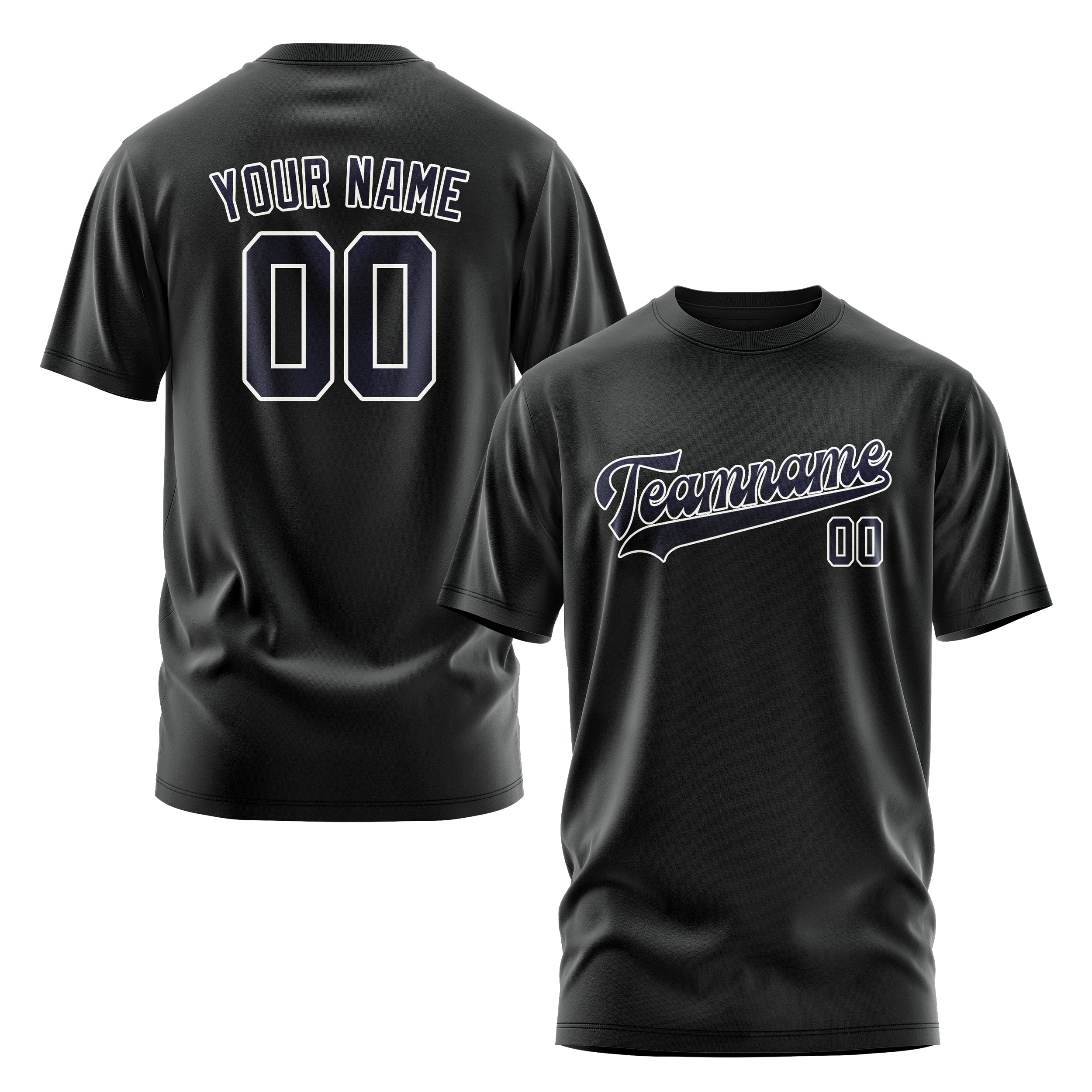 Custom Black Navy T-Shirt