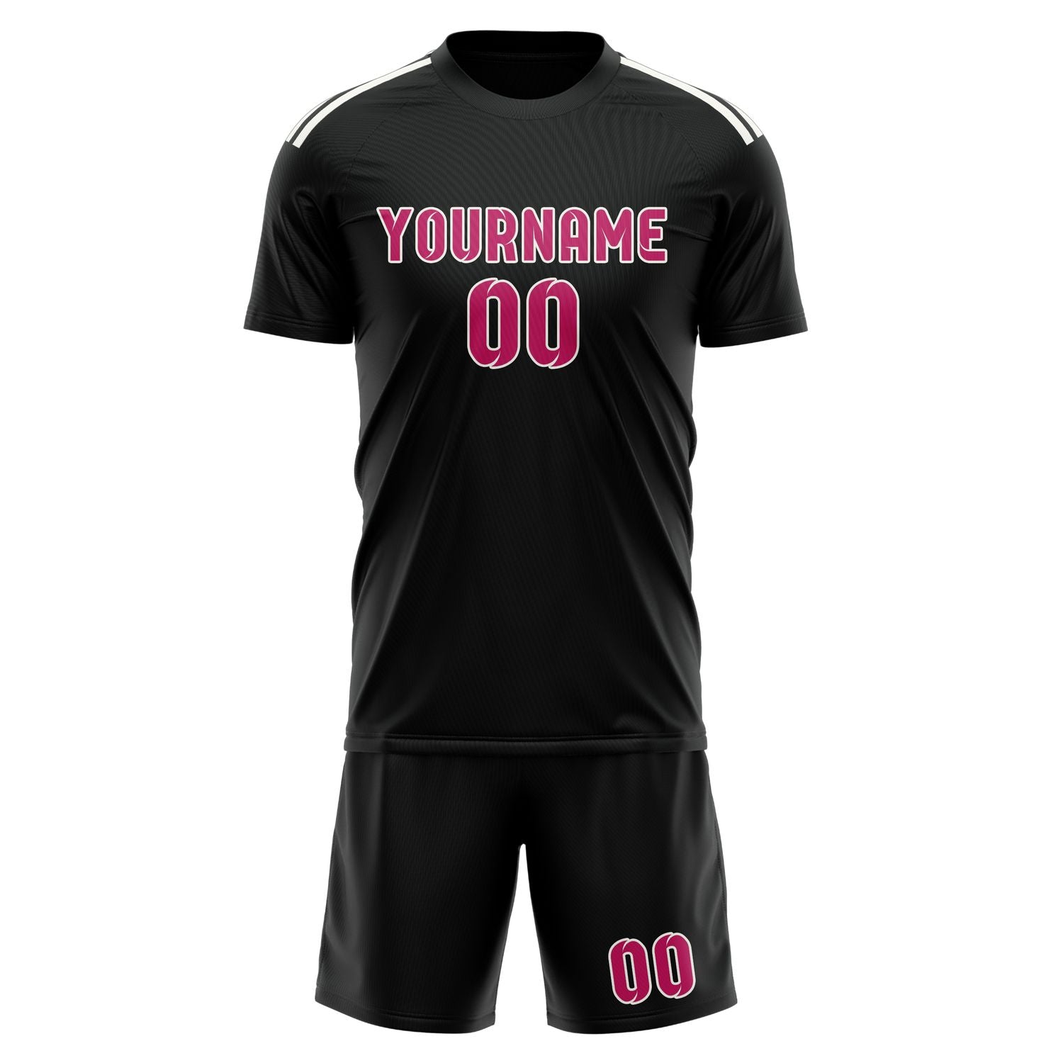 Custom Black Pink Soccer Set