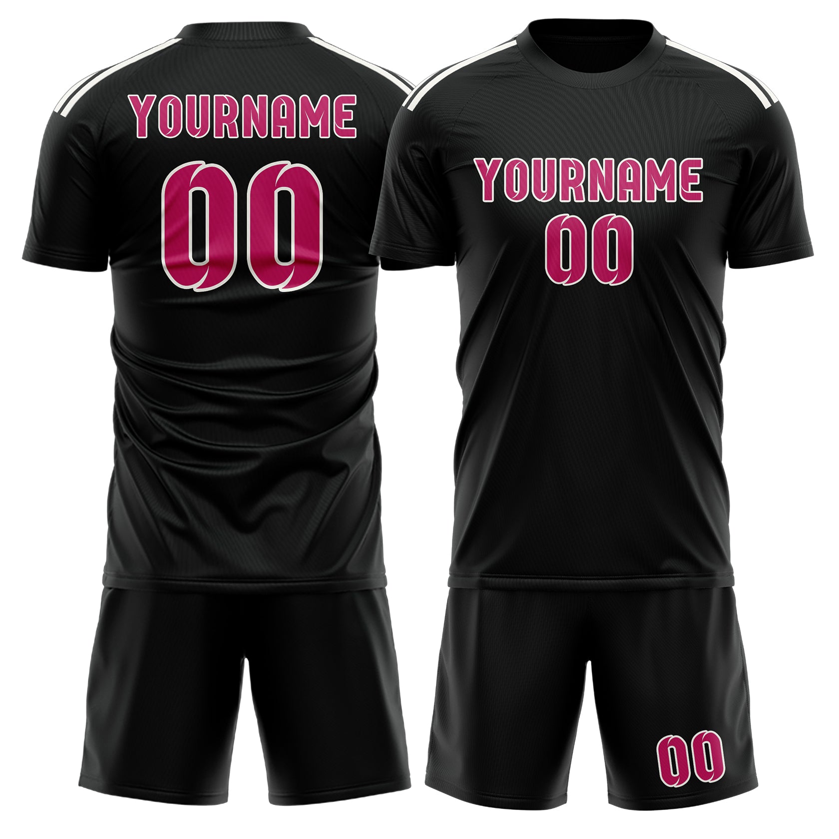 Custom Black Pink Soccer Set