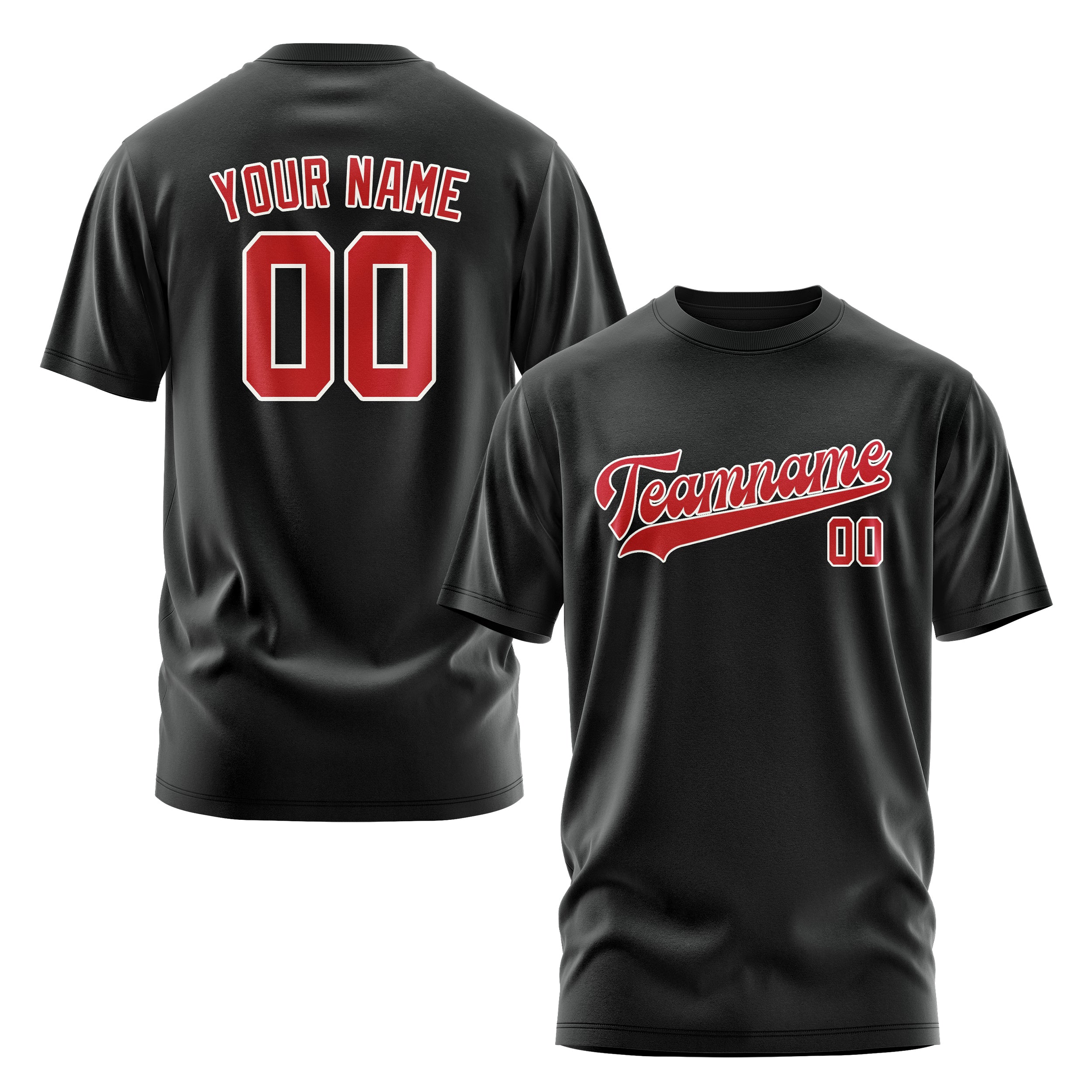 Custom Black Red T-Shirt