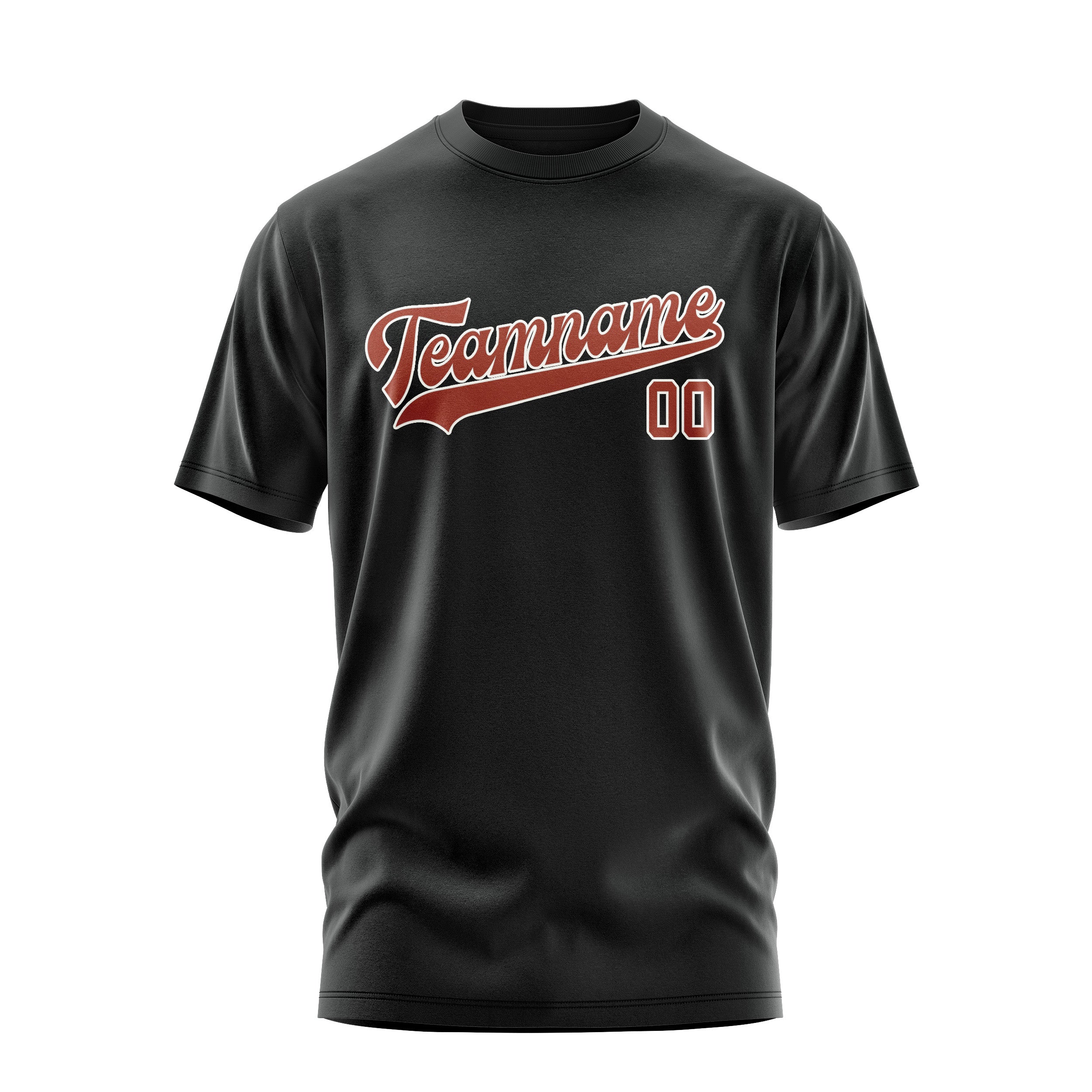 Custom Black Coral Red T-Shirt