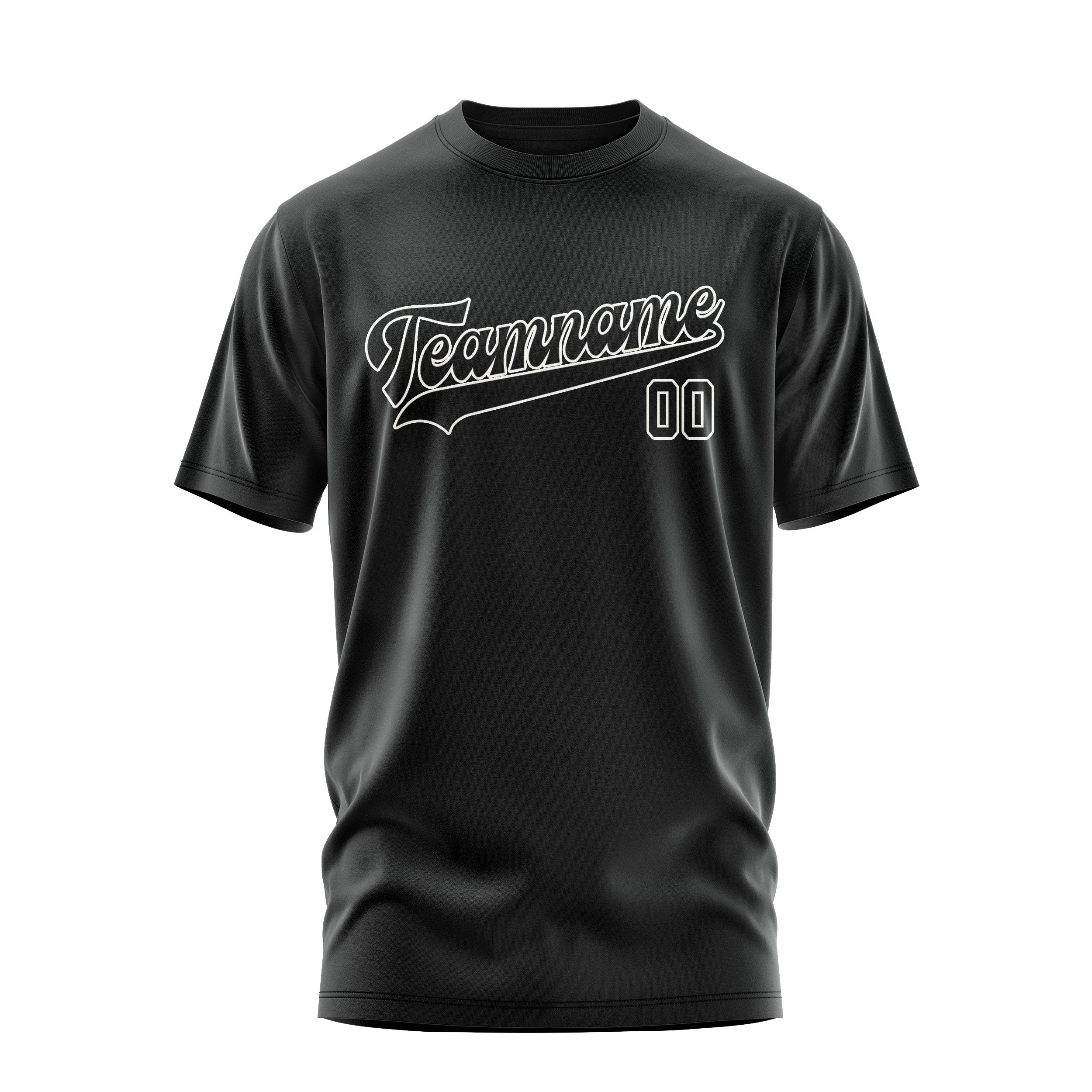 Custom Black Black T-Shirt