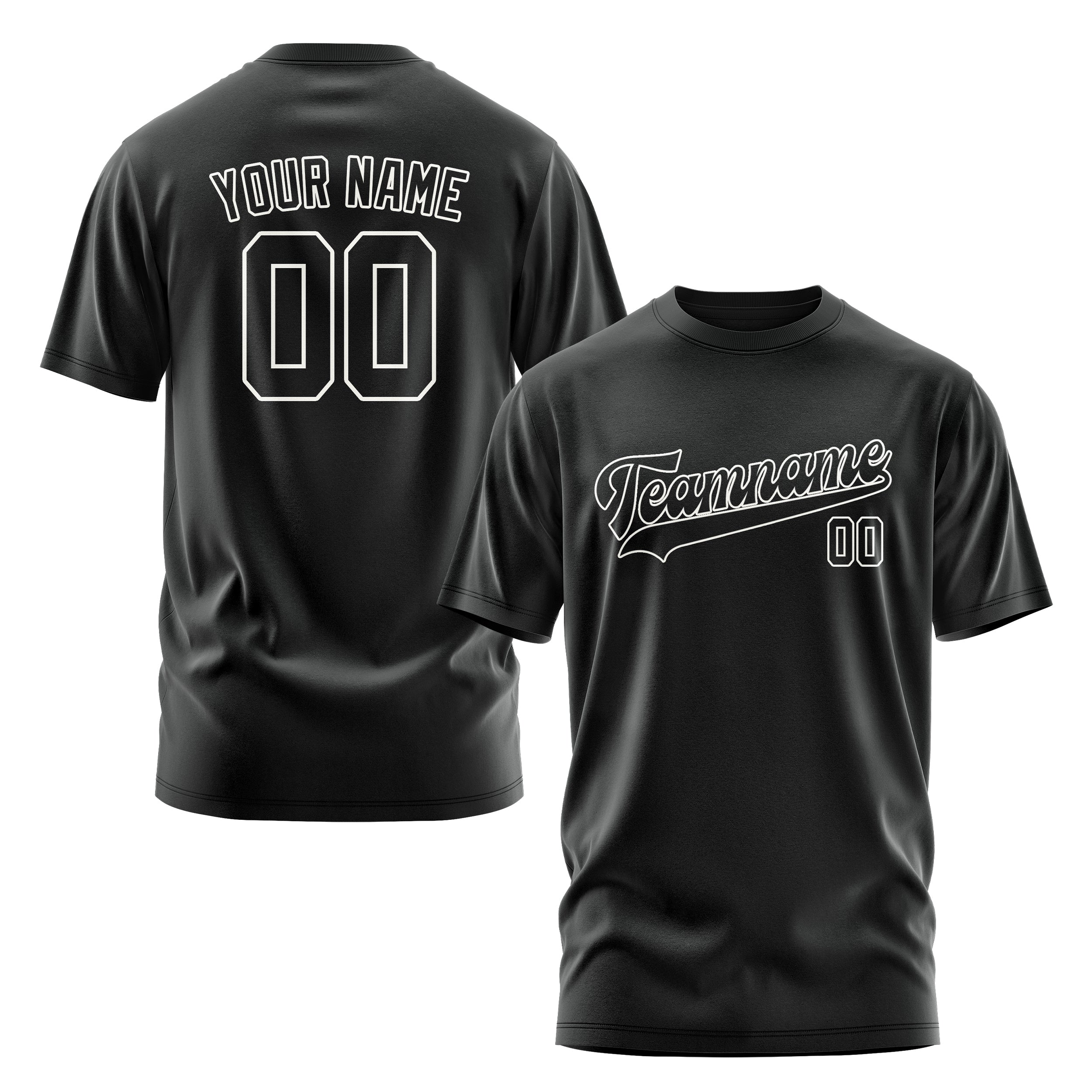 Custom Black Black T-Shirt