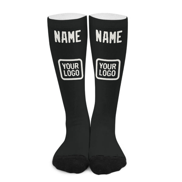 Custom Black White Knee-High Sock