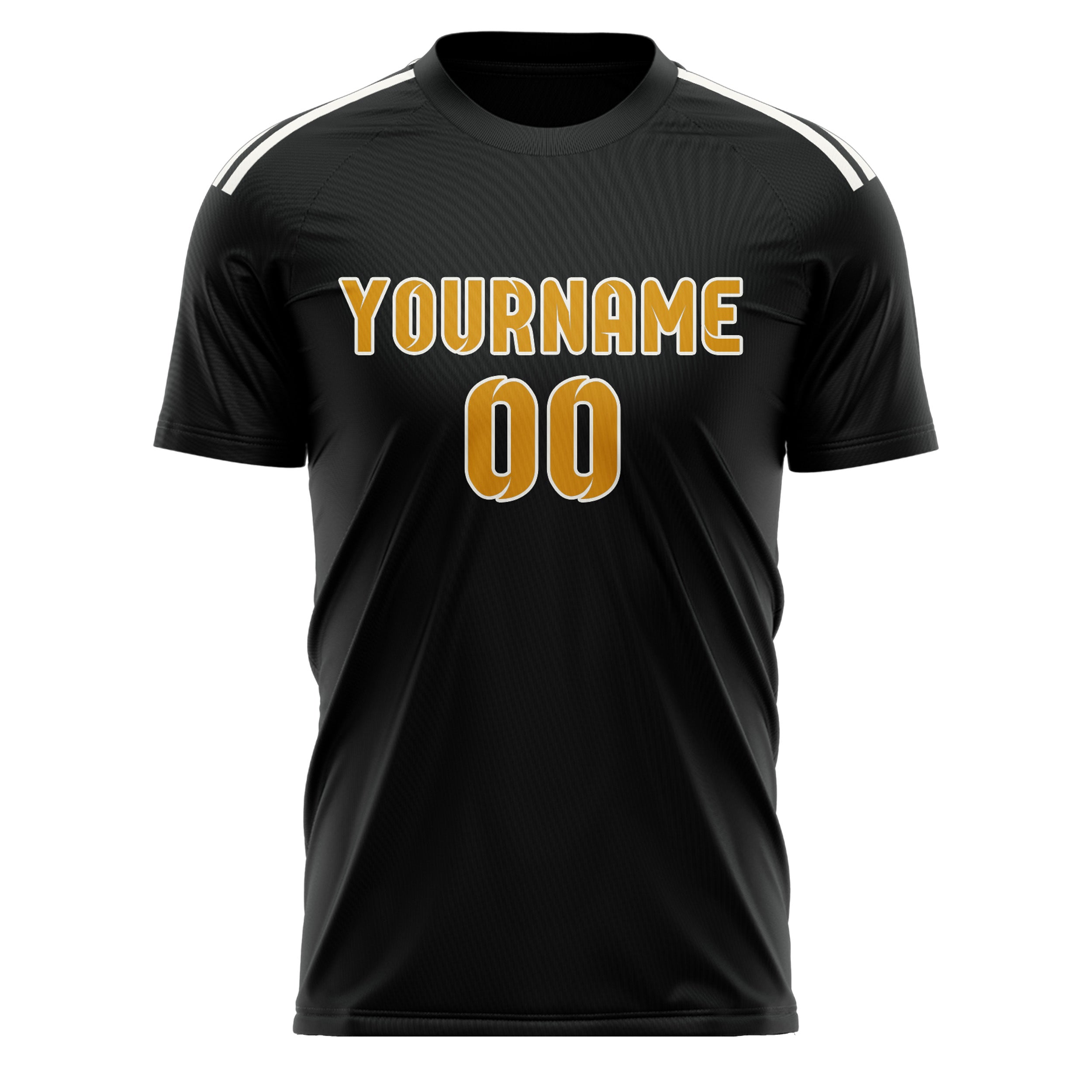 Custom Black Yellow Soccer Jersey