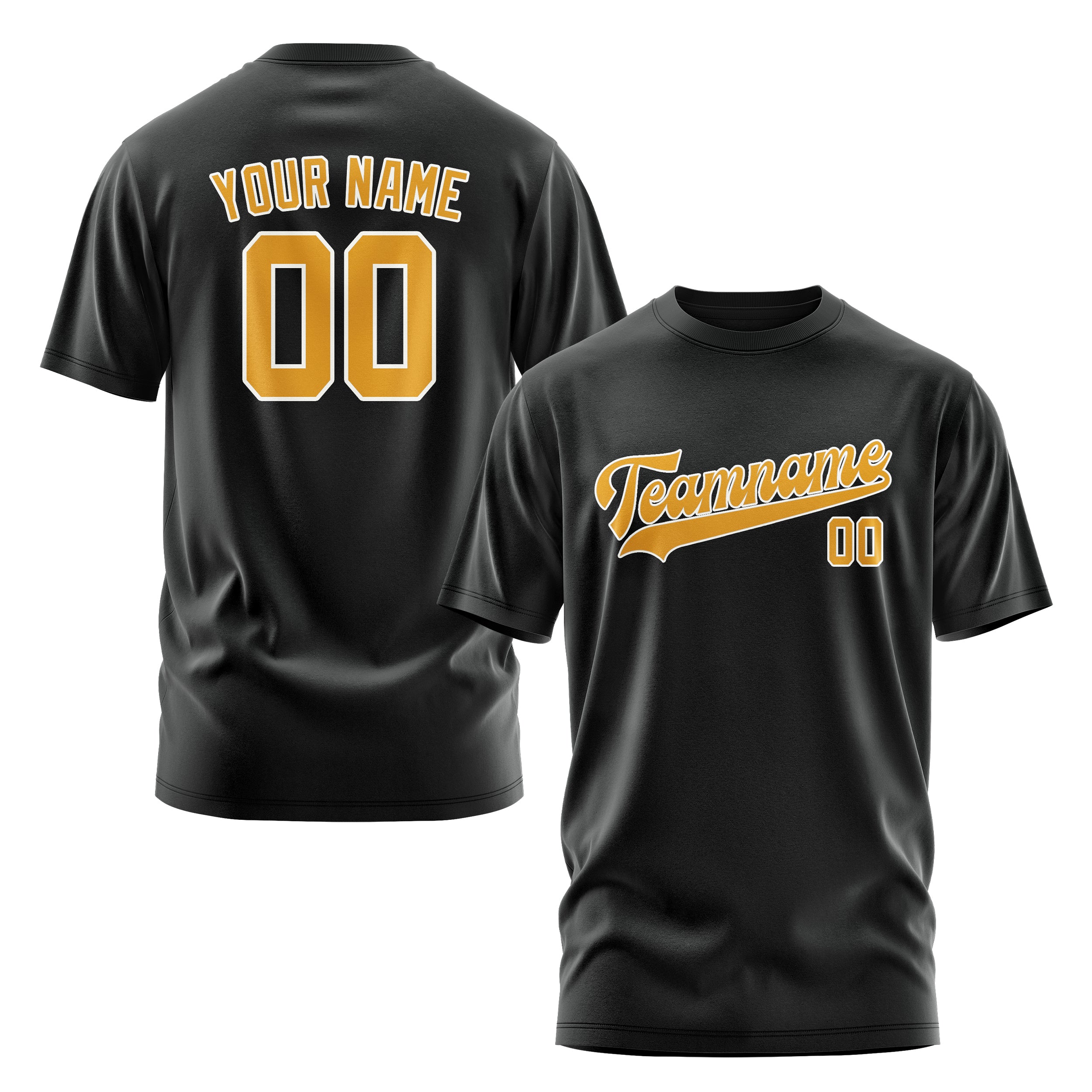 Custom Black Yellow T-Shirt