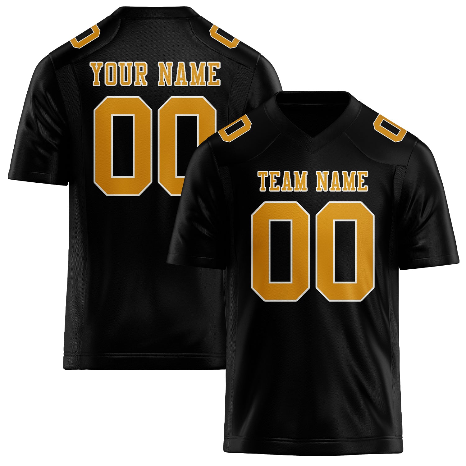 Custom Black Yellow Football Jersey