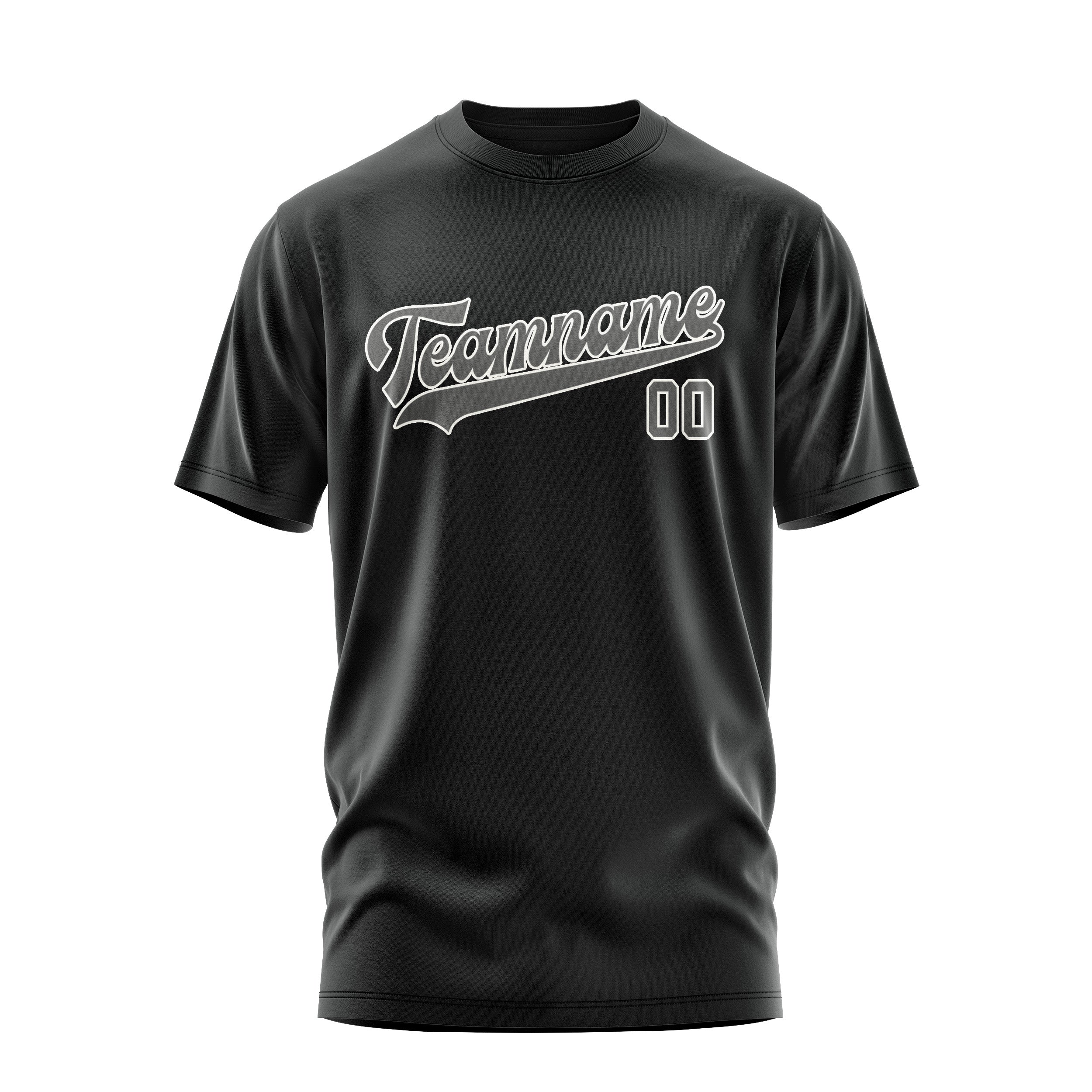 Custom Black Dark Grey T-Shirt