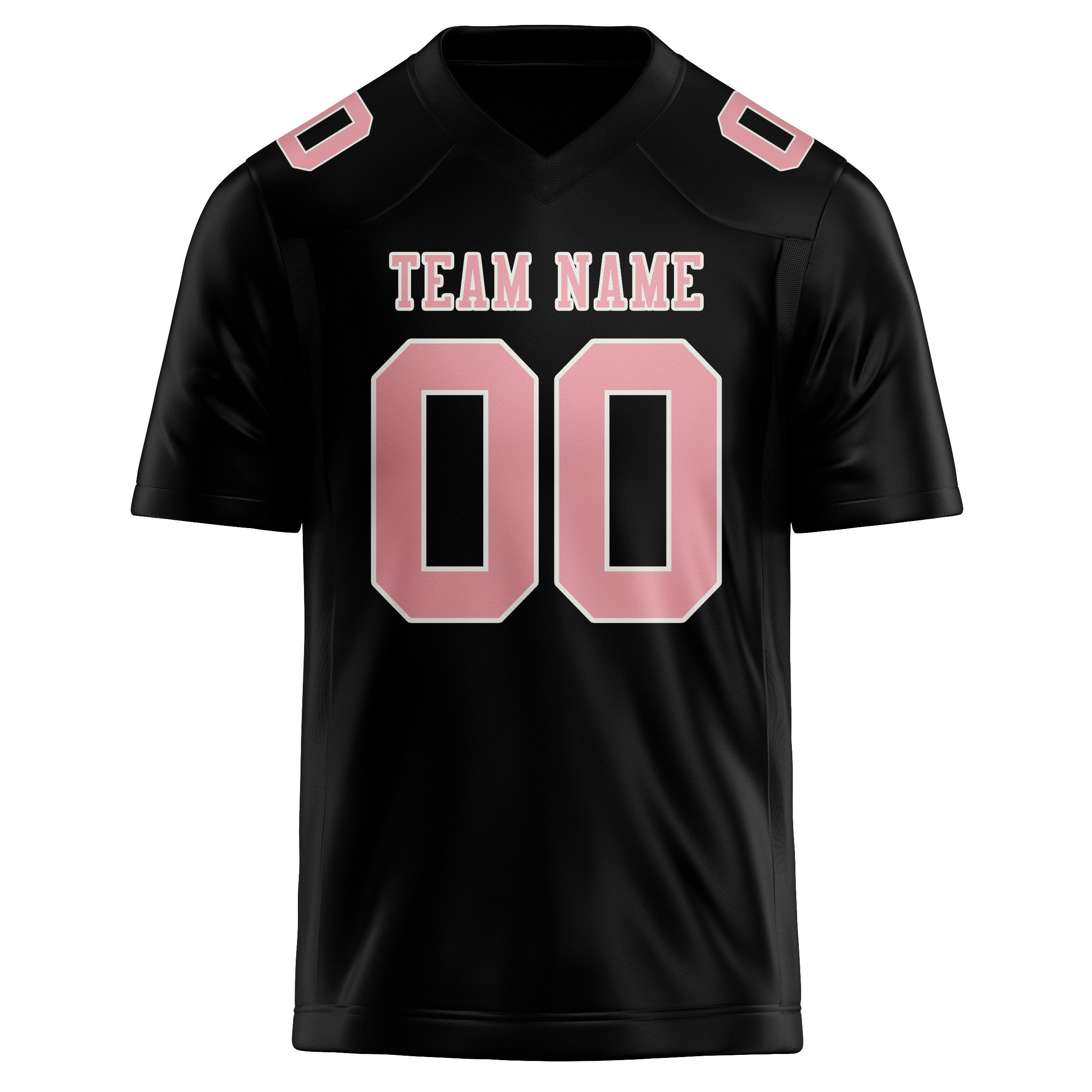 Custom Black Light Pink Football Jersey