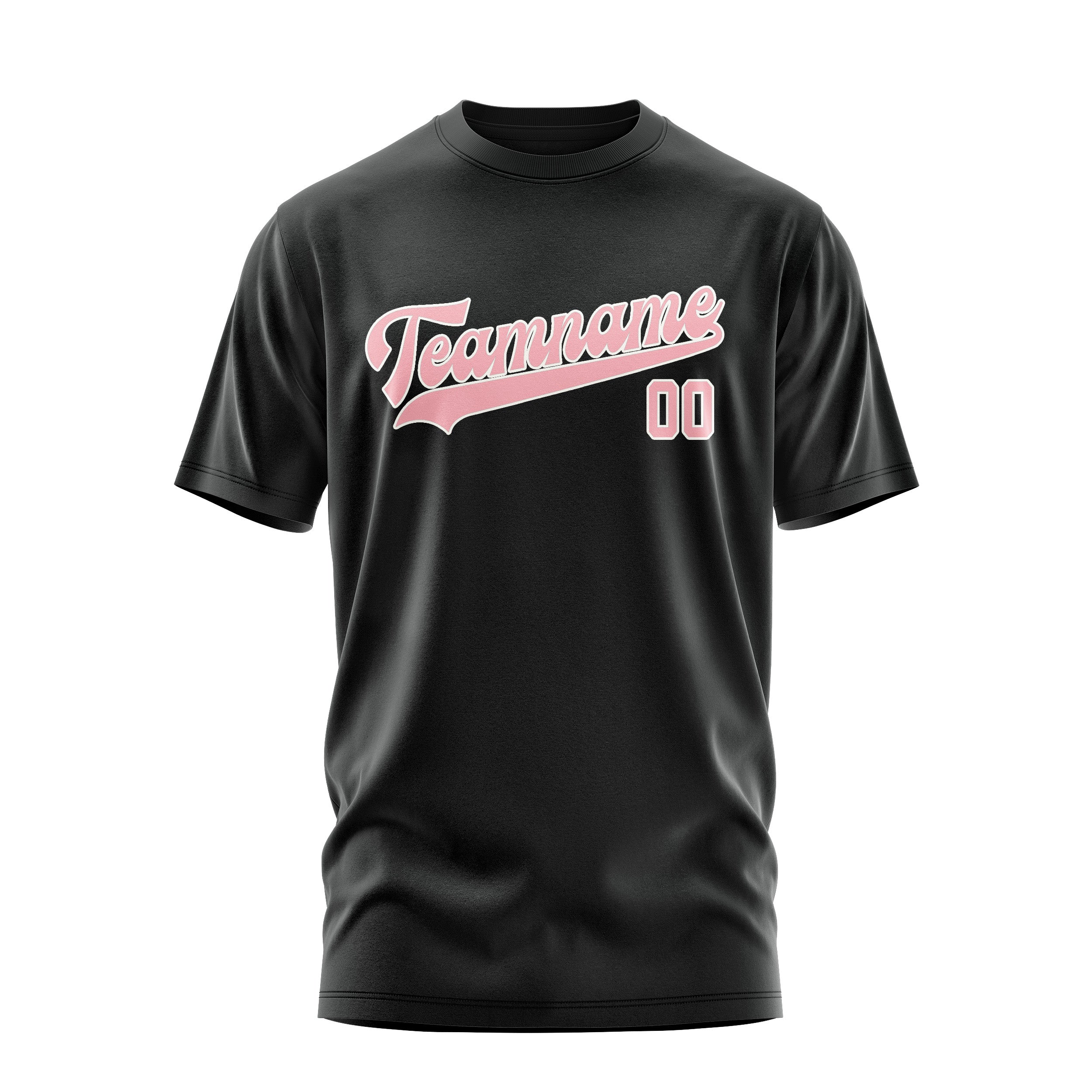 Custom Black Light Pink T-Shirt
