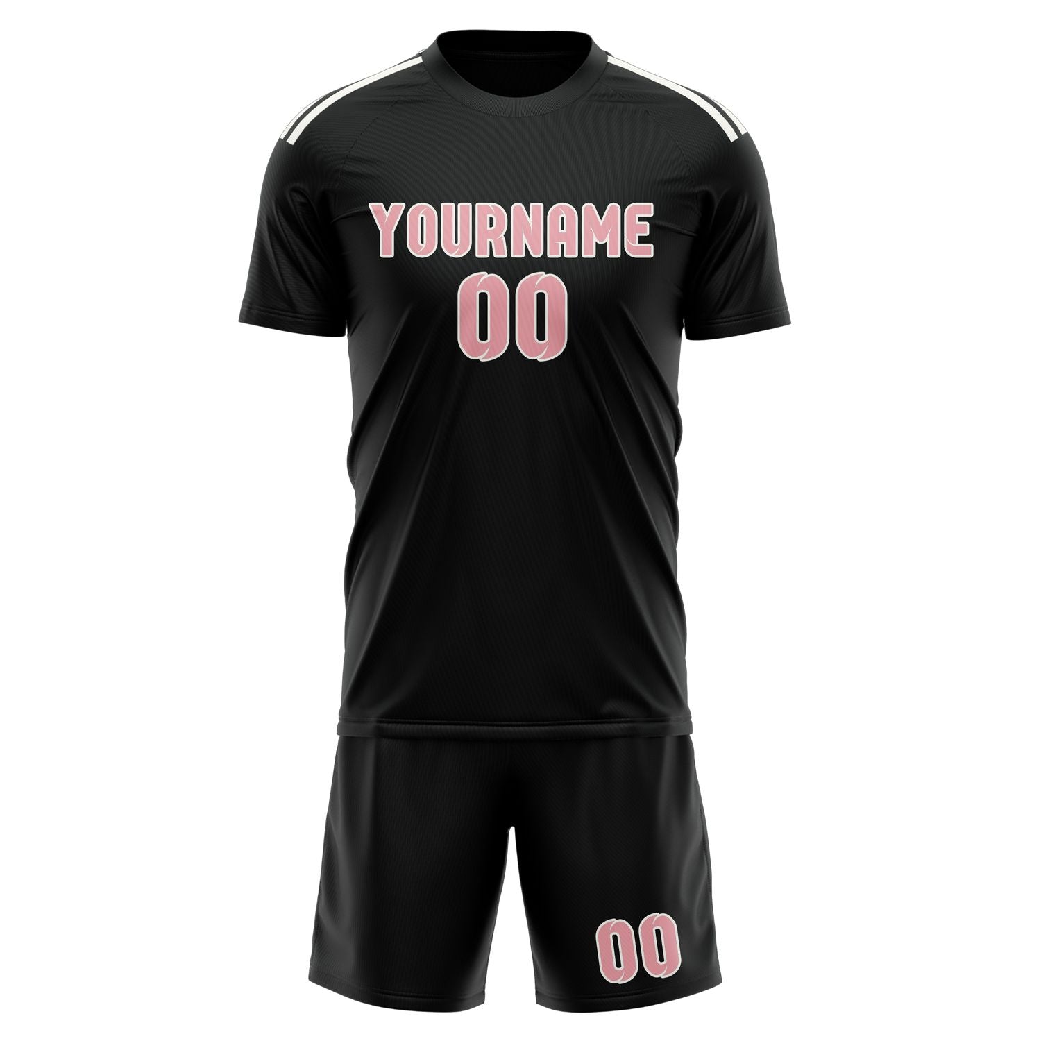 Custom Black Light Pink Soccer Set
