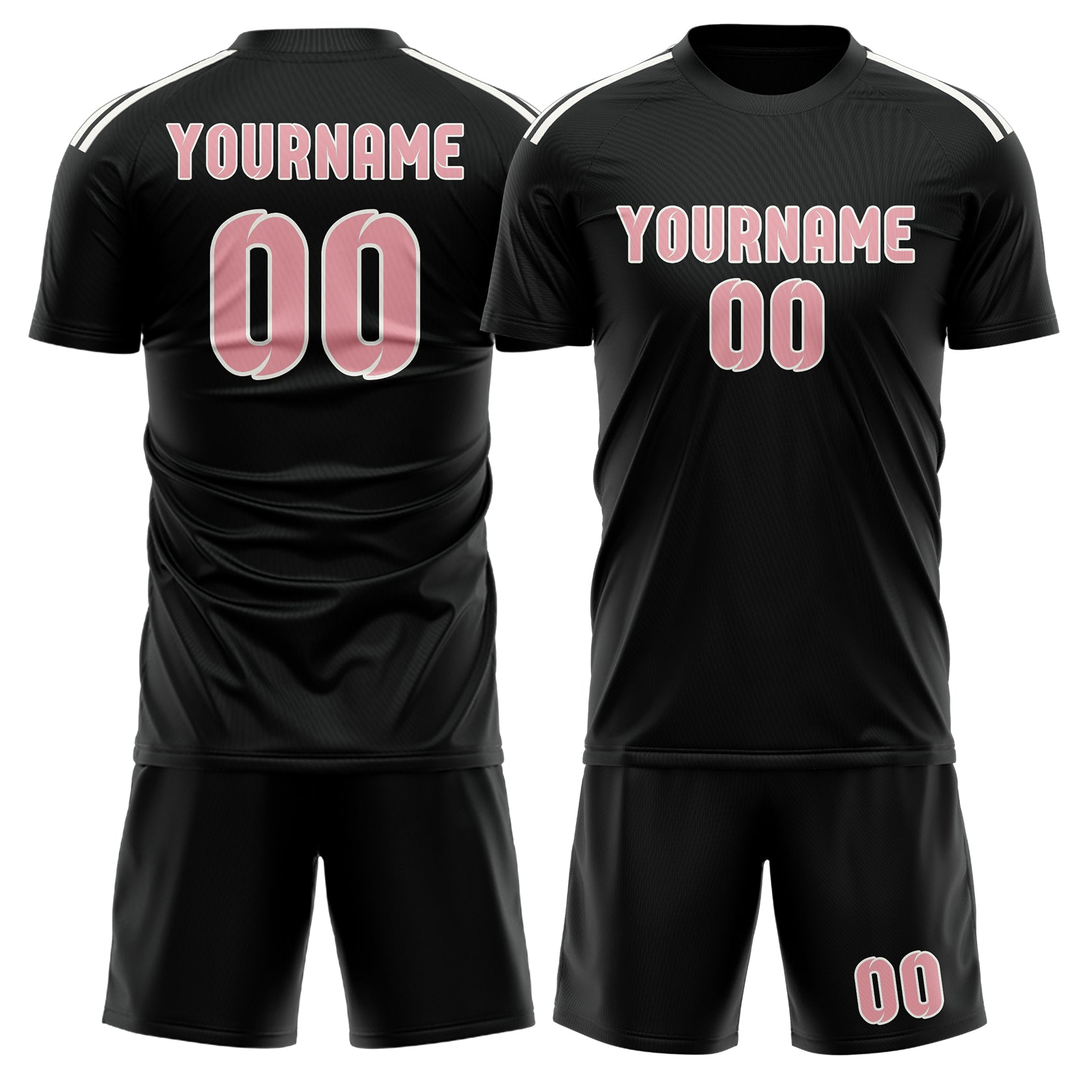 Custom Black Light Pink Soccer Set