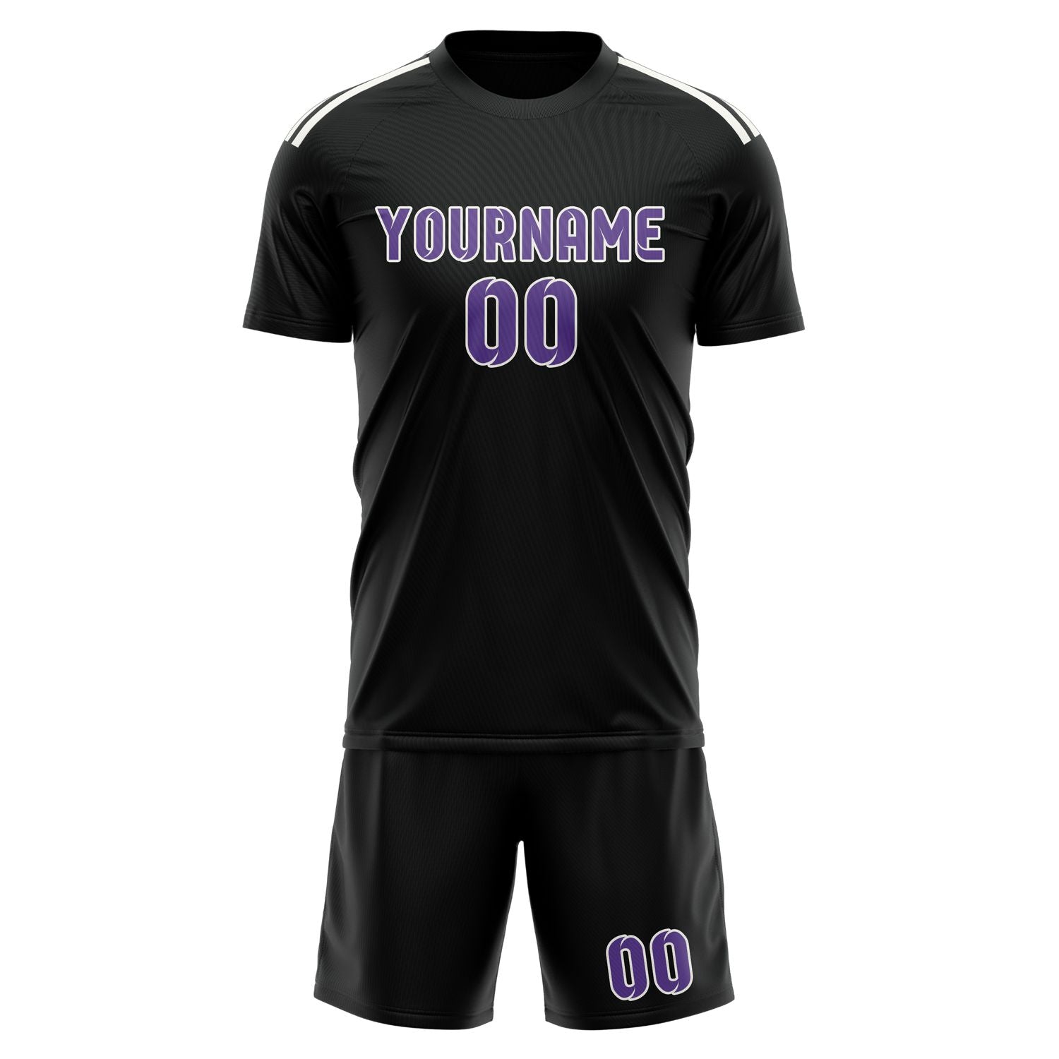 Custom Black Light Purple Soccer Set