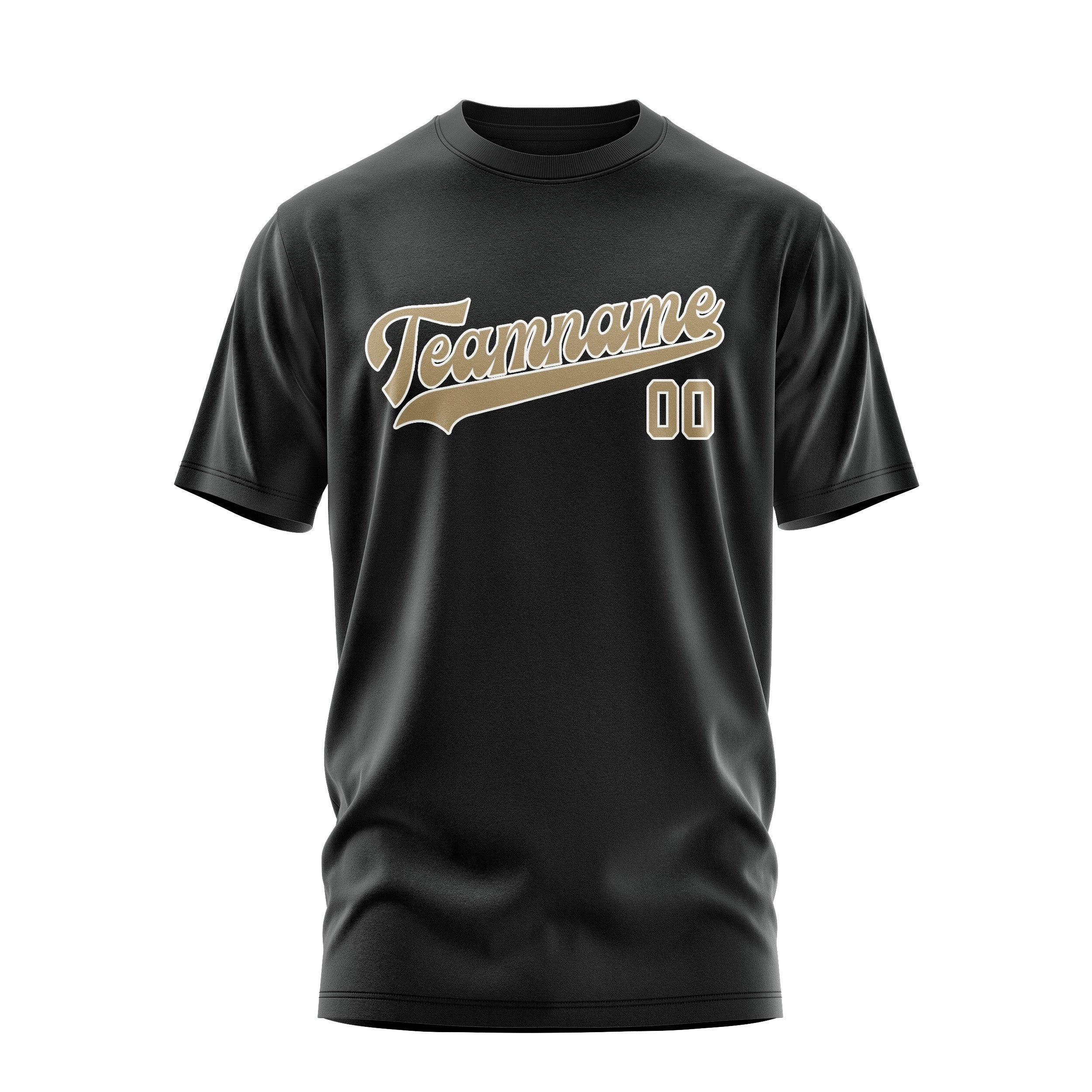Custom Black Light Khaki T-Shirt