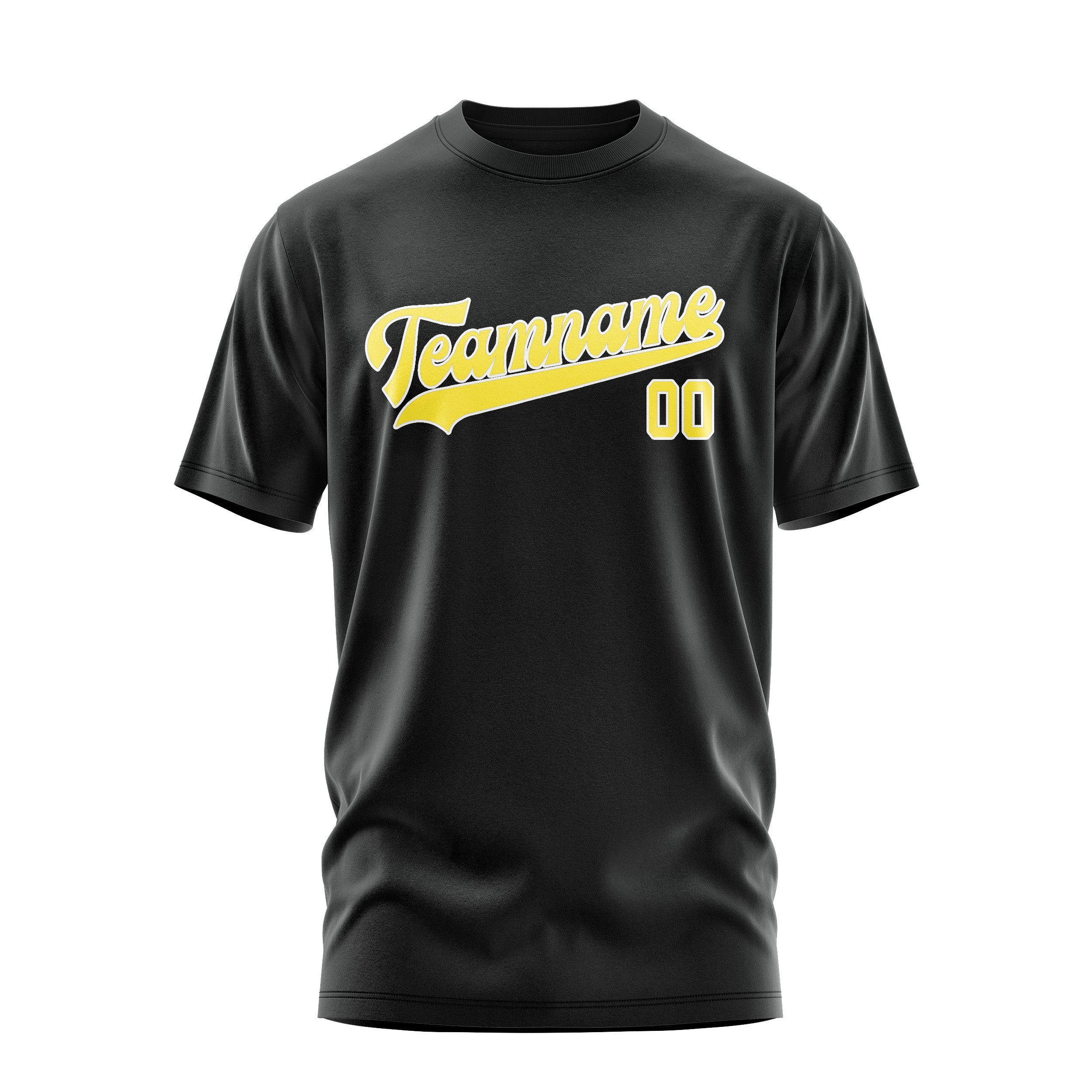 Custom Black Light Yellow T-Shirt