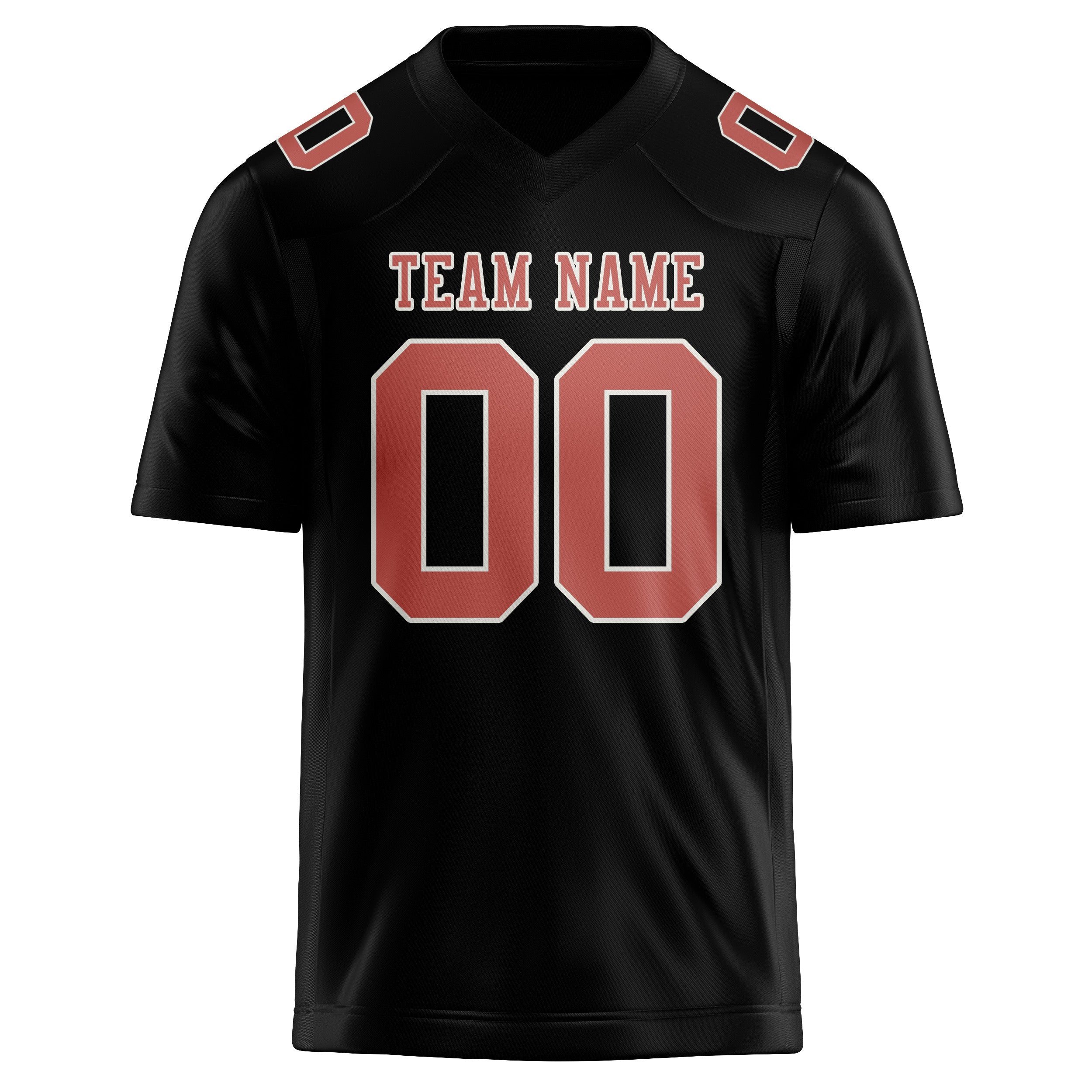 Custom Black Copper Rose Football Jersey
