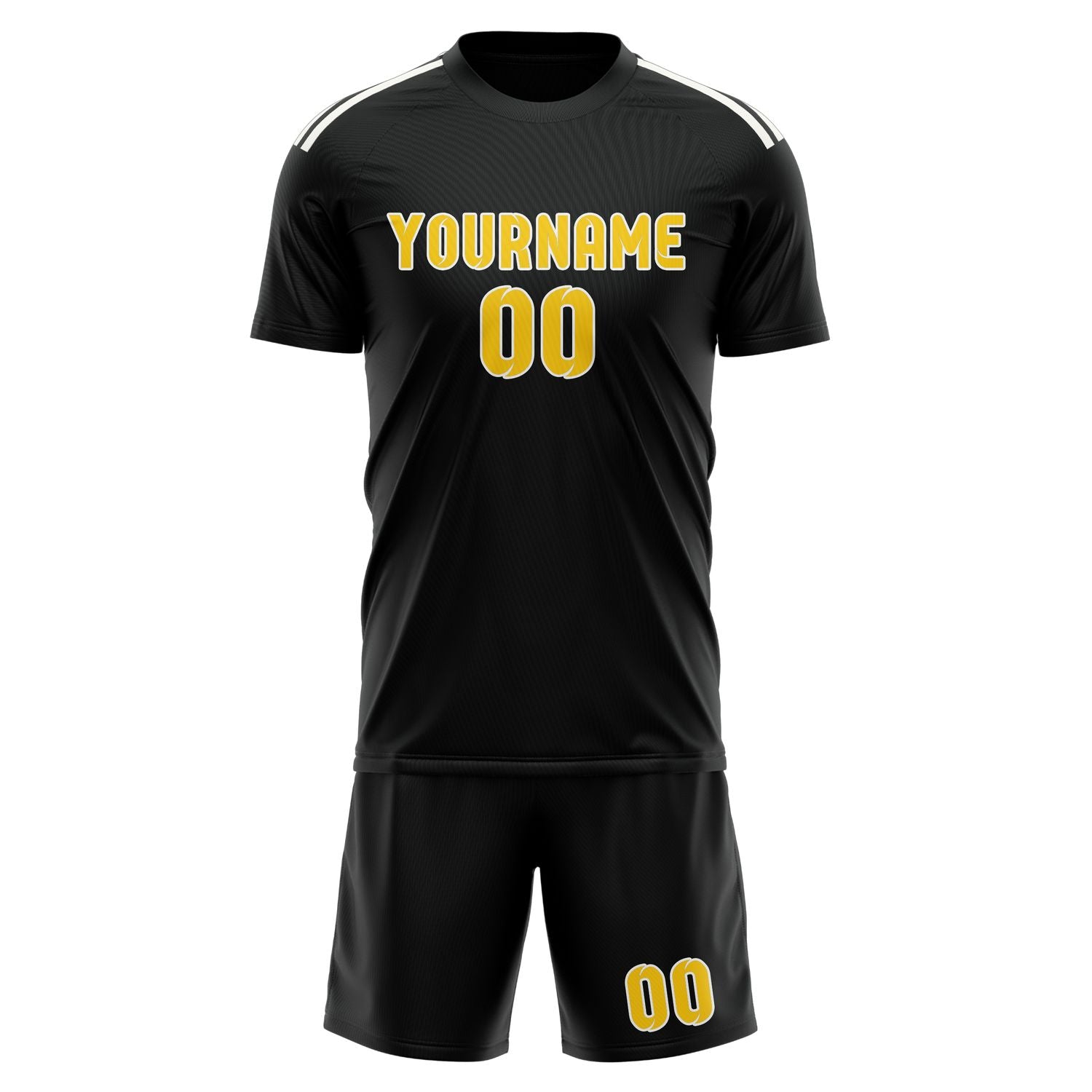 Custom Black Gold Soccer Set