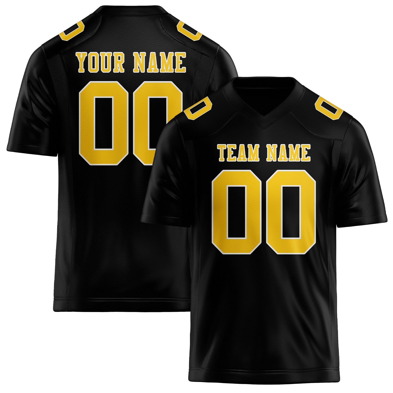 Custom Black Gold Football Jersey