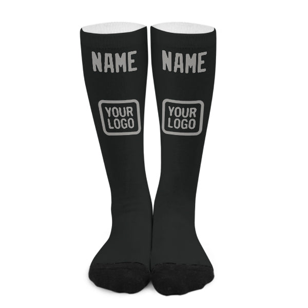 Custom Black Gray Knee-High Sock