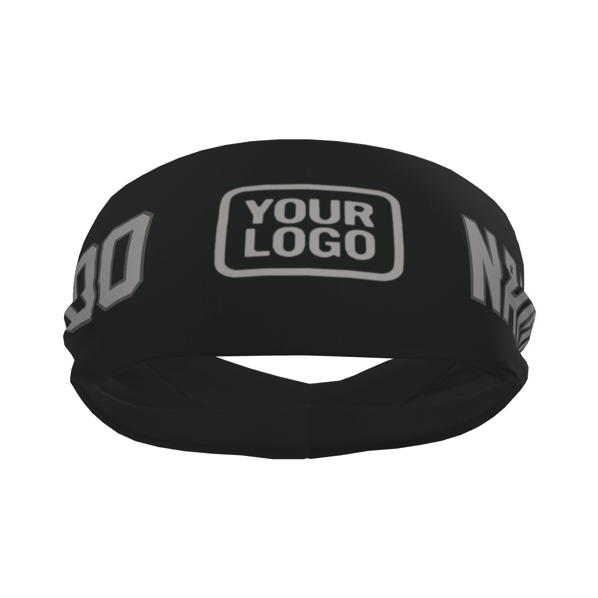 Custom Black Gray Sports headband